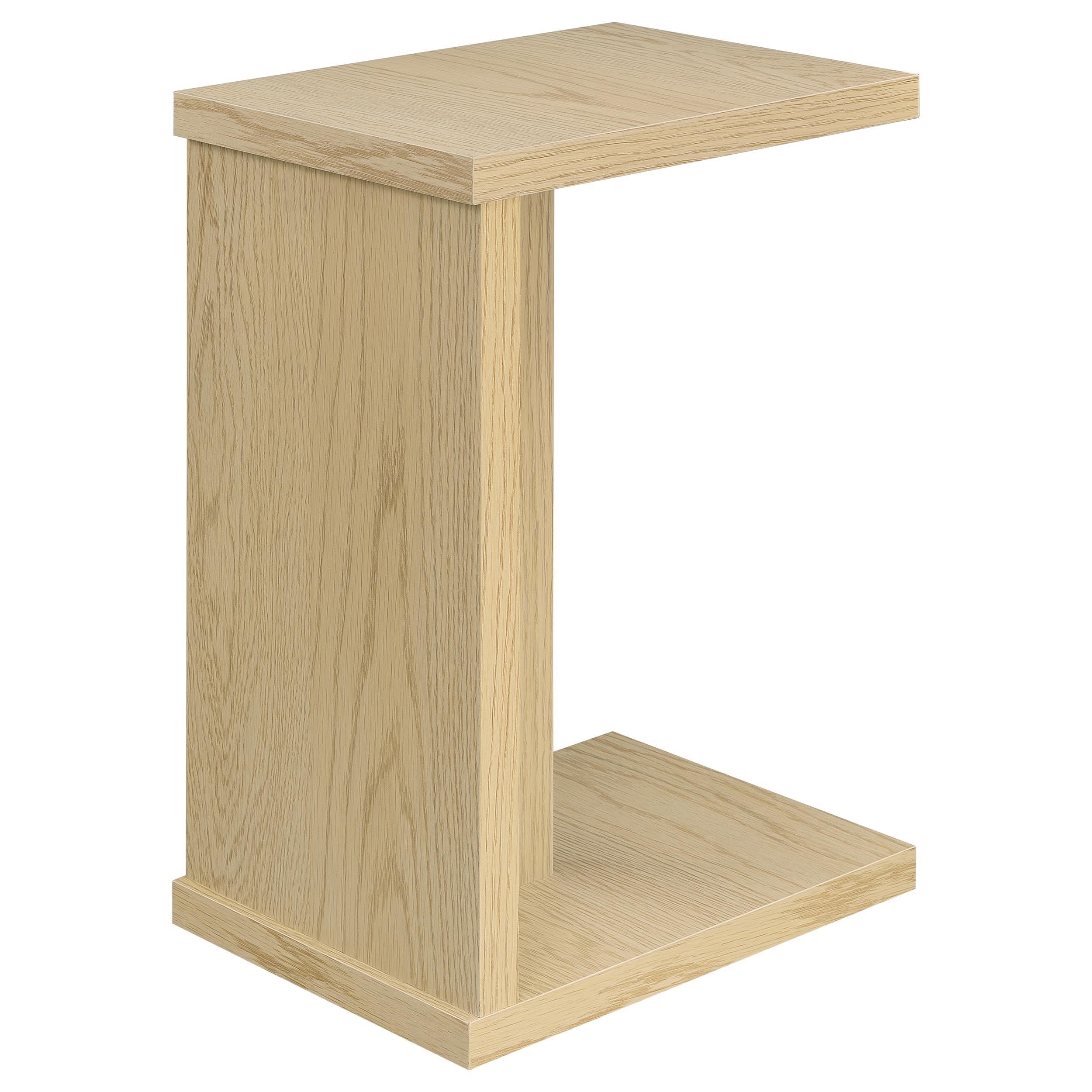  Coaster Furniture Clower 930275 Engineered Wood C-Shaped Sofa Side Table - Light Oak IMAGE 2