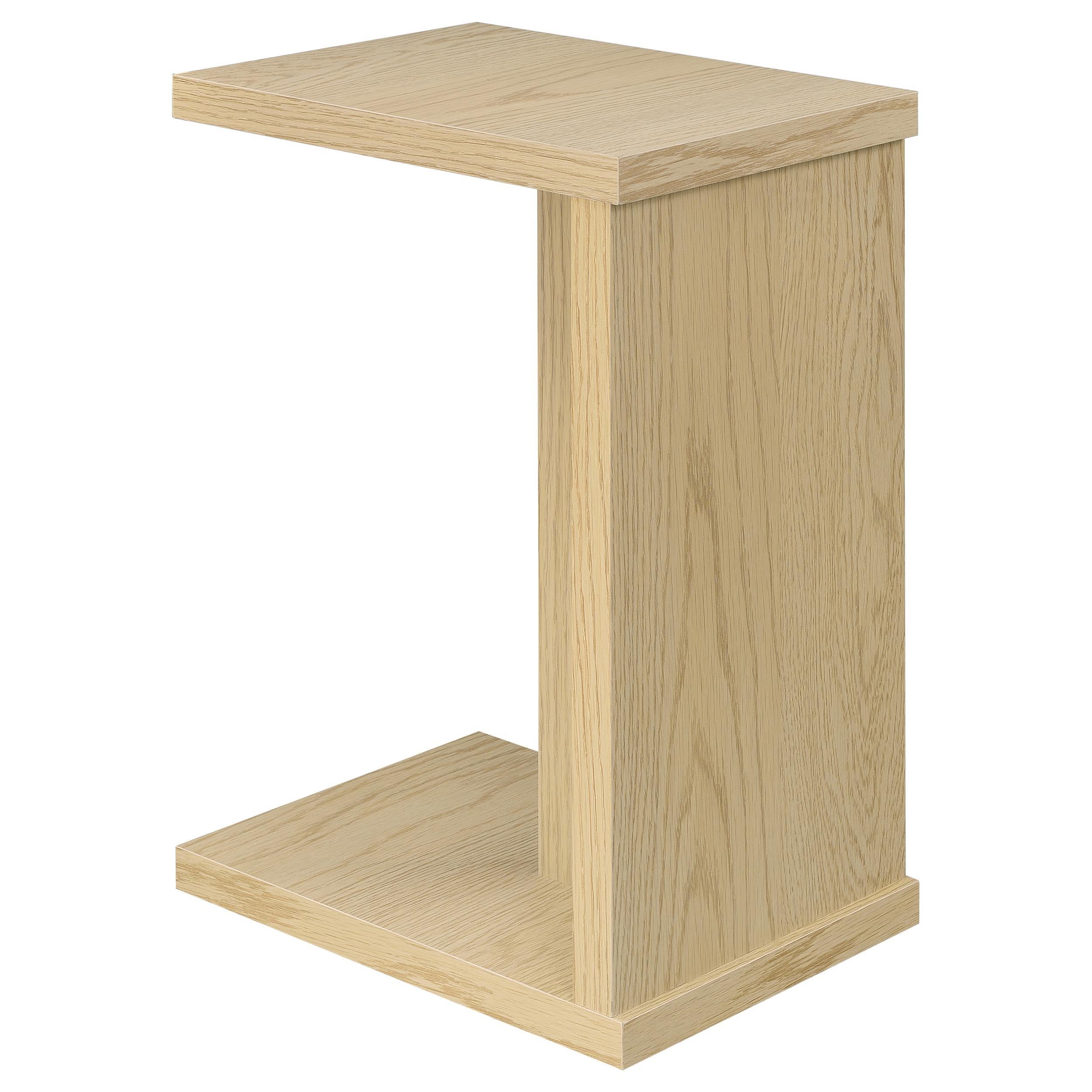  Coaster Furniture Clower 930275 Engineered Wood C-Shaped Sofa Side Table - Light Oak IMAGE 7