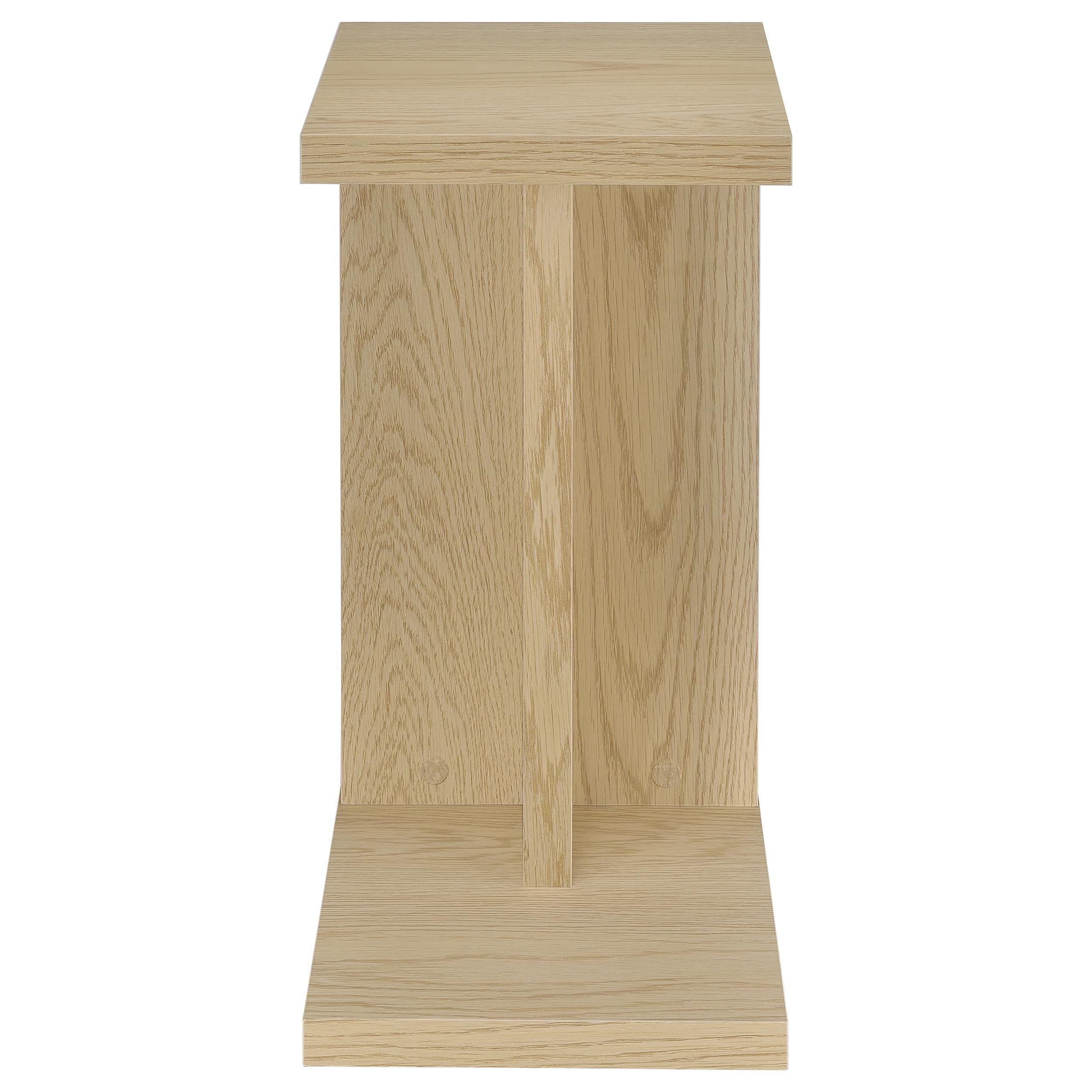  Coaster Furniture Clower 930275 Engineered Wood C-Shaped Sofa Side Table - Light Oak IMAGE 8