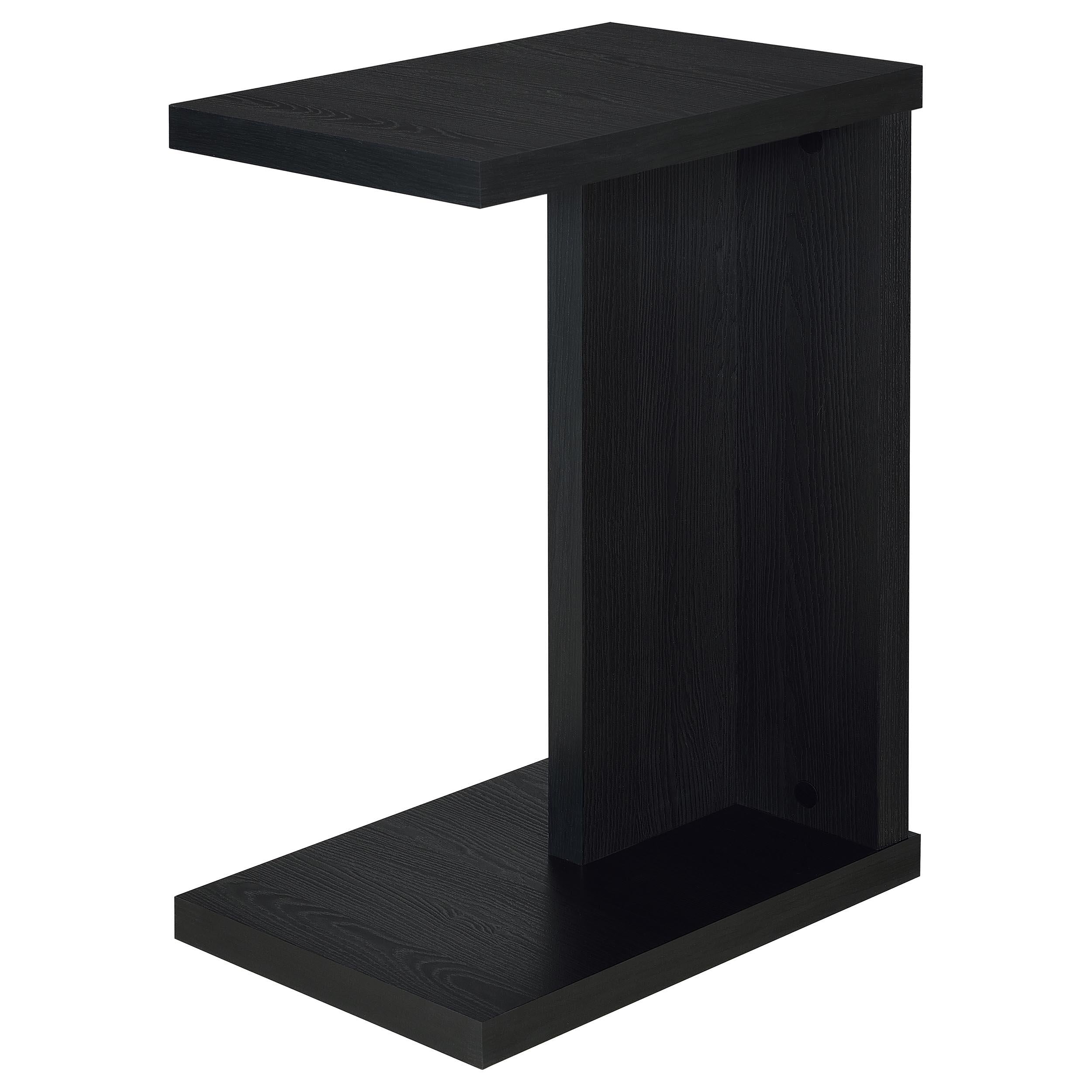  Coaster Furniture Clower 930276 Engineered Wood C-Shaped Sofa Side Table - Black IMAGE 1