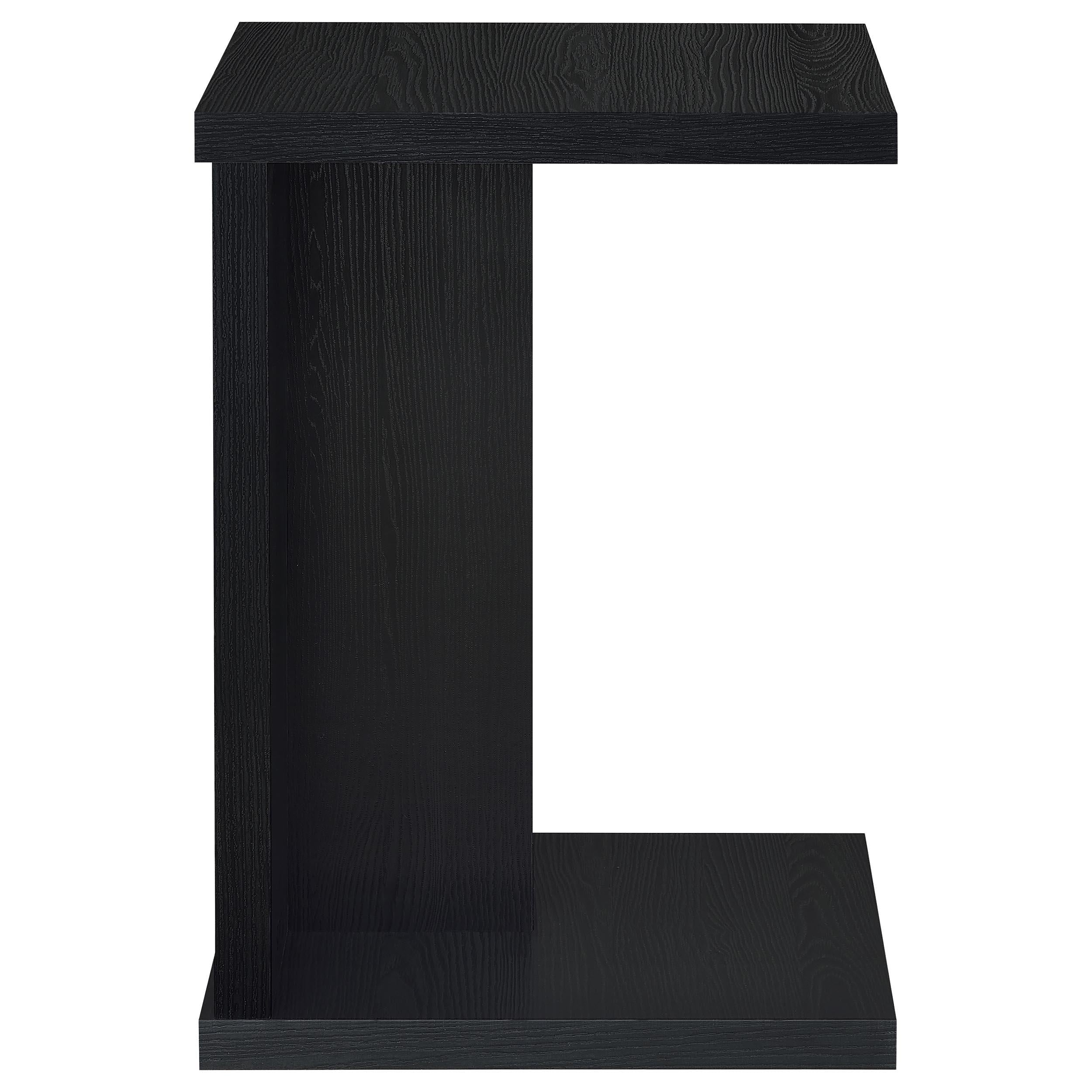  Coaster Furniture Clower 930276 Engineered Wood C-Shaped Sofa Side Table - Black IMAGE 5