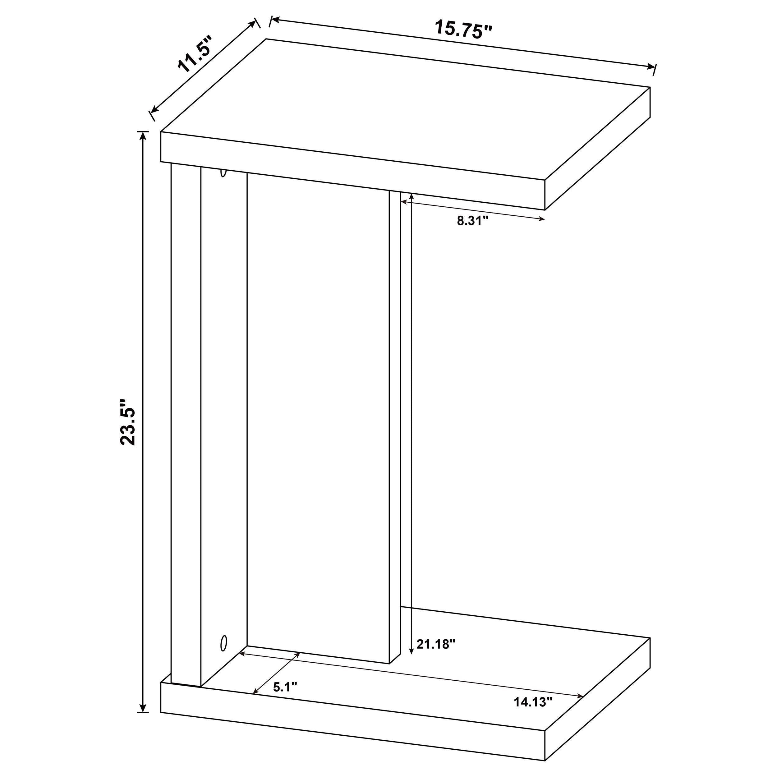  Coaster Furniture Clower 930277 Engineered Wood C-Shaped Sofa Side Table - Mango IMAGE 9