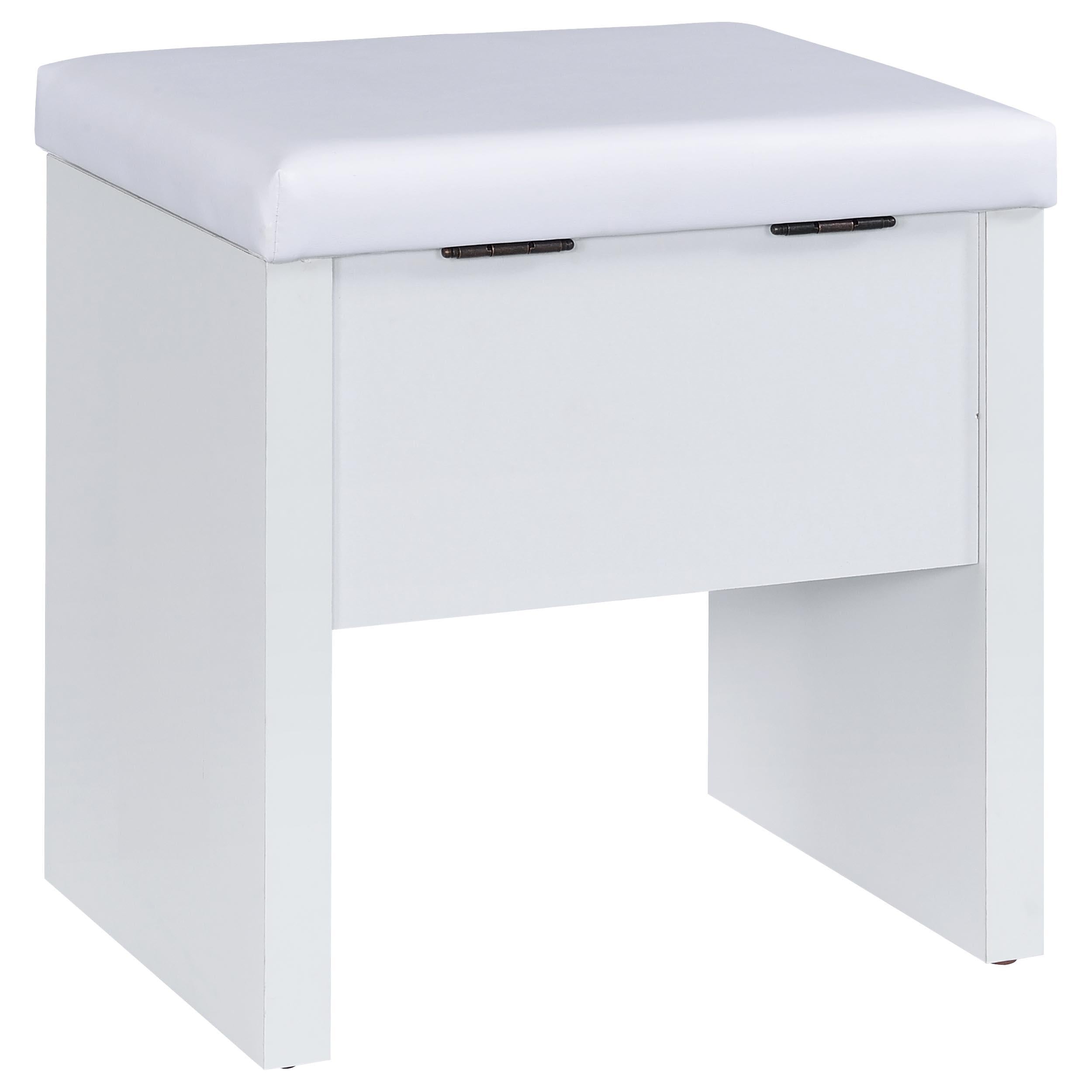 Coaster Furniture Bunbury 930280 Makeup Vanity Table Set Storage Mirror and Stool - White IMAGE 14