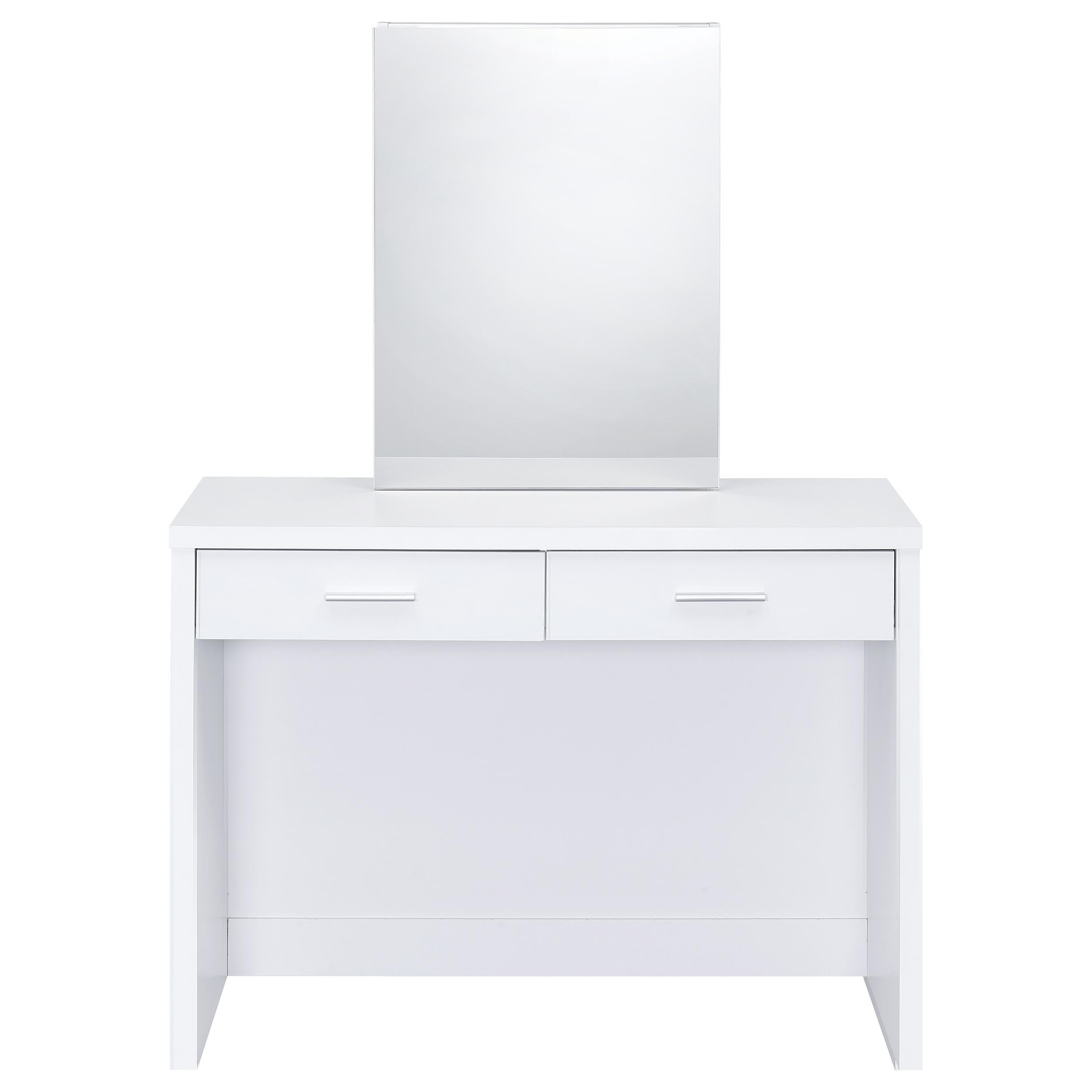  Coaster Furniture Bunbury 930280 Makeup Vanity Table Set Storage Mirror and Stool - White IMAGE 18