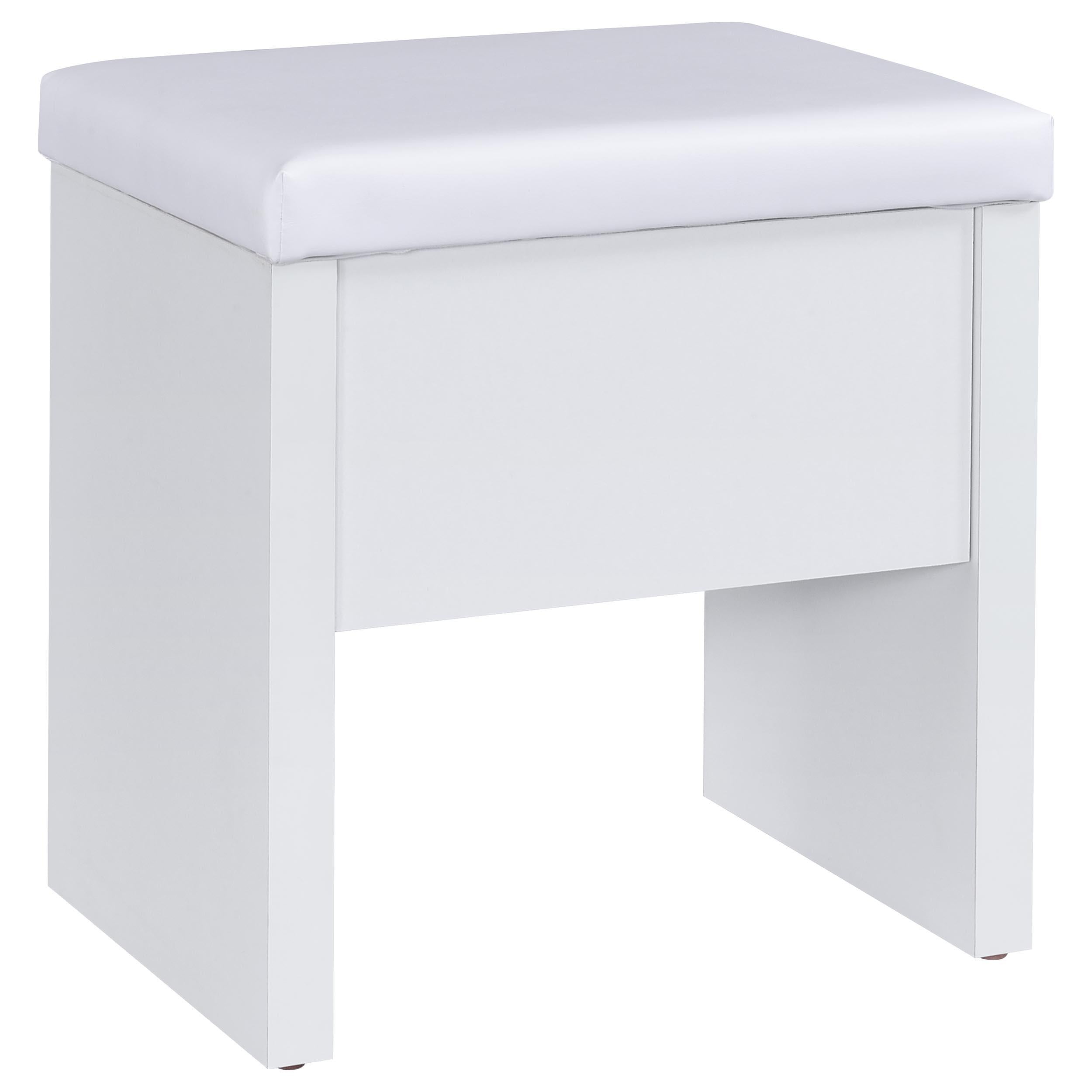  Coaster Furniture Bunbury 930280 Makeup Vanity Table Set Storage Mirror and Stool - White IMAGE 6