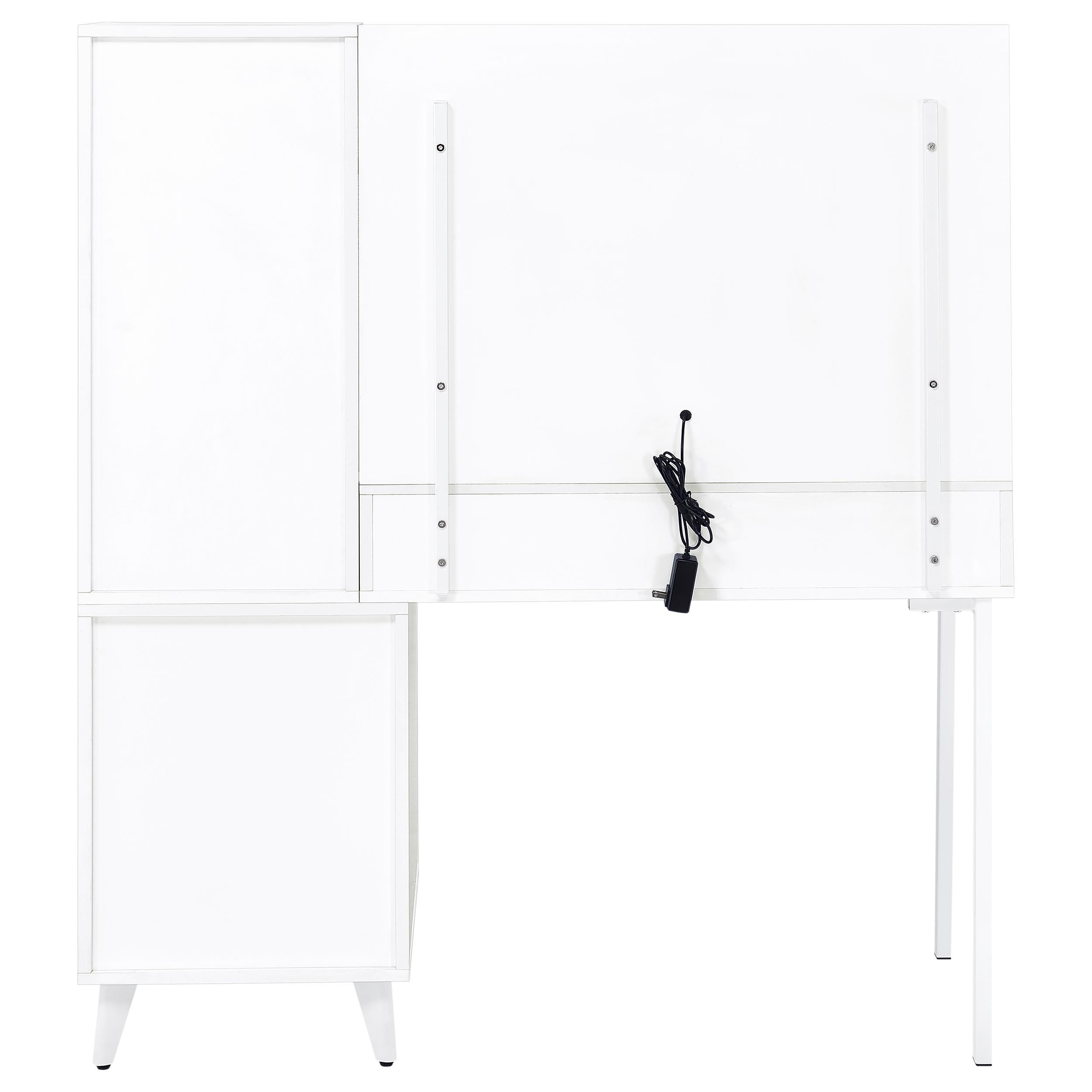  Coaster Furniture Souza 930282 5-Drawer Makeup Vanity Table With LED Mirror - White High Gloss IMAGE 10