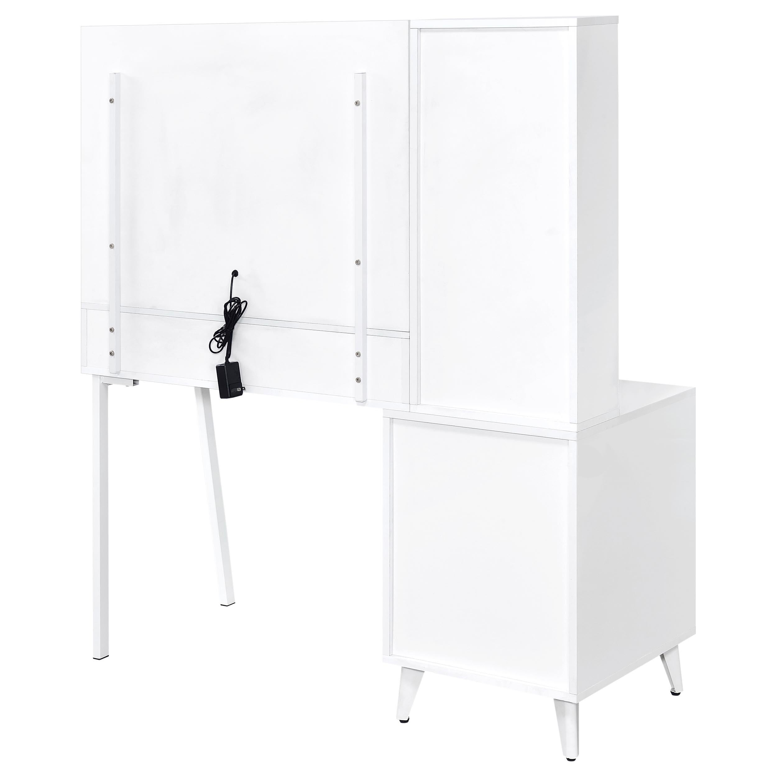  Coaster Furniture Souza 930282 5-Drawer Makeup Vanity Table With LED Mirror - White High Gloss IMAGE 13
