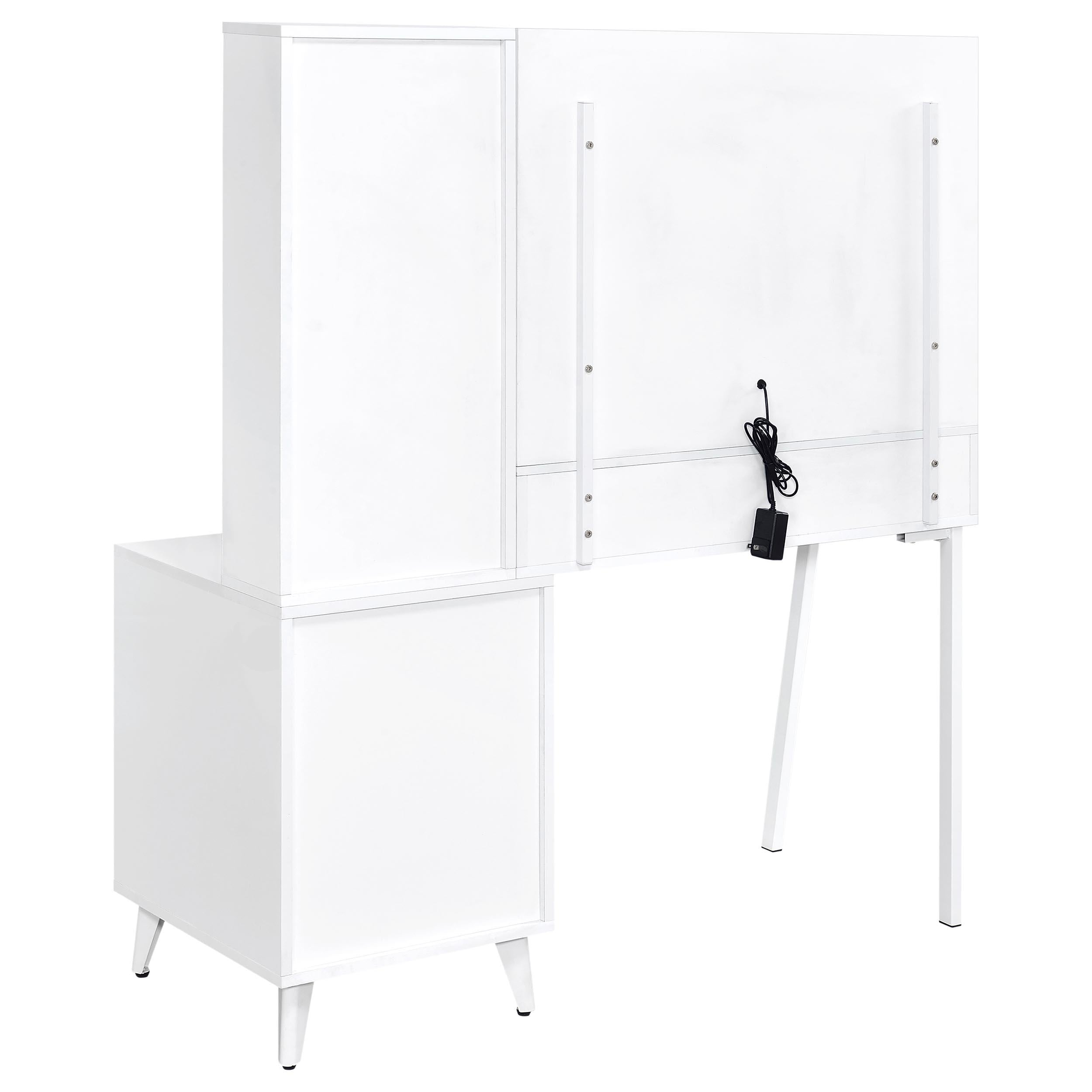 Coaster Furniture Souza 930282 5-Drawer Makeup Vanity Table With LED Mirror - White High Gloss IMAGE 7