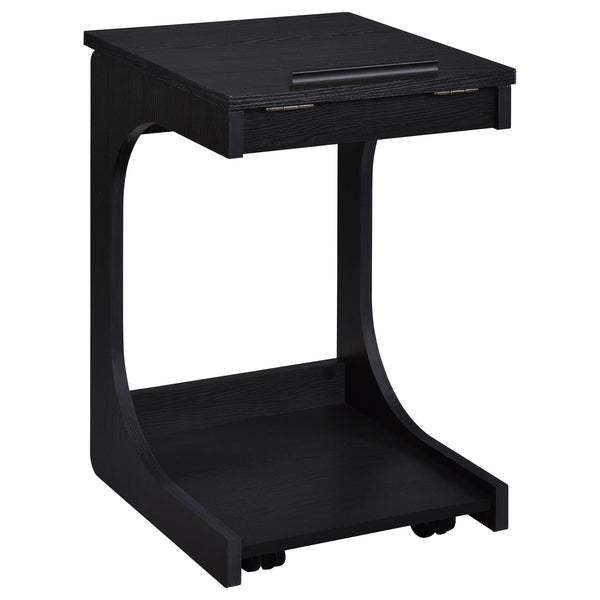 Coaster Furniture Ralston 930290 C-Shaped Lift-Top Sofa Side Table With Casters - Black