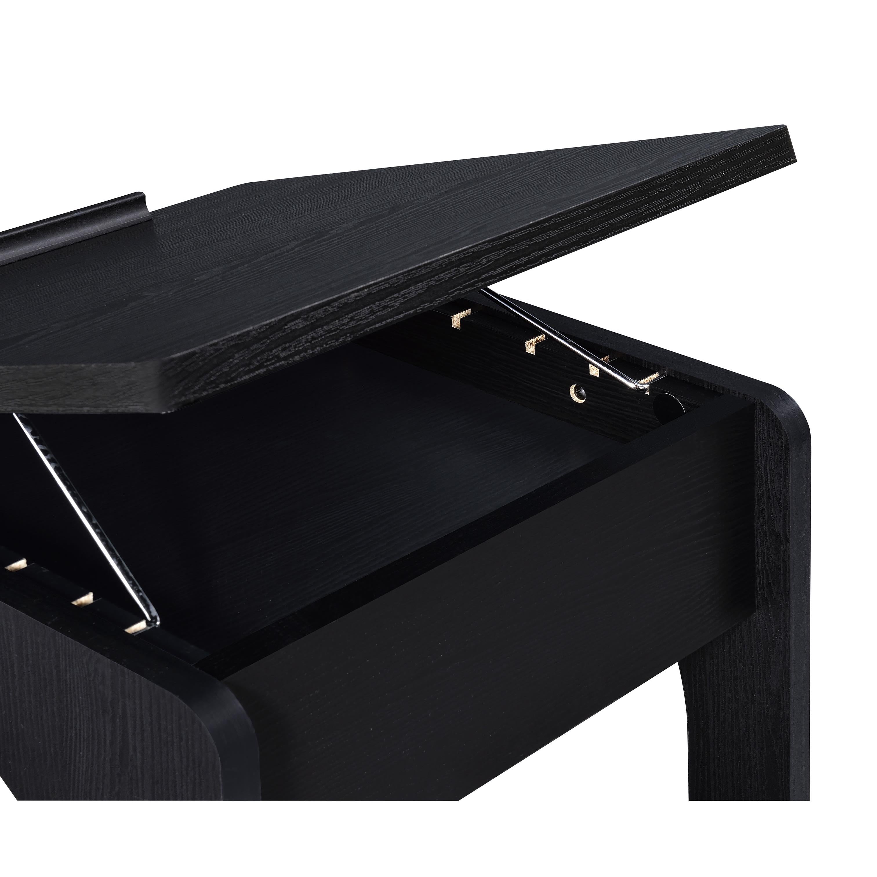  Coaster Furniture Ralston 930290 C-Shaped Lift-Top Sofa Side Table With Casters - Black IMAGE 11