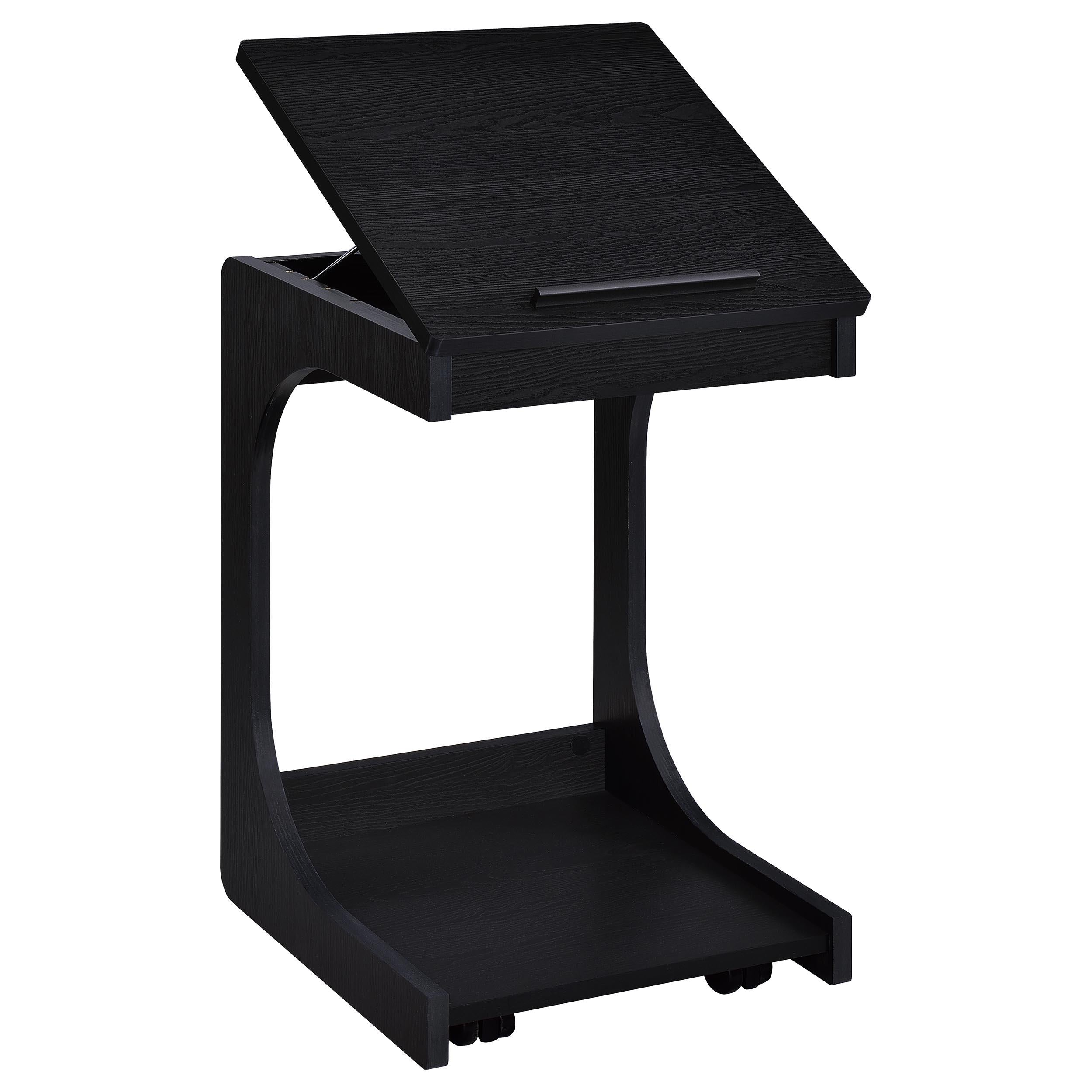  Coaster Furniture Ralston 930290 C-Shaped Lift-Top Sofa Side Table With Casters - Black IMAGE 13