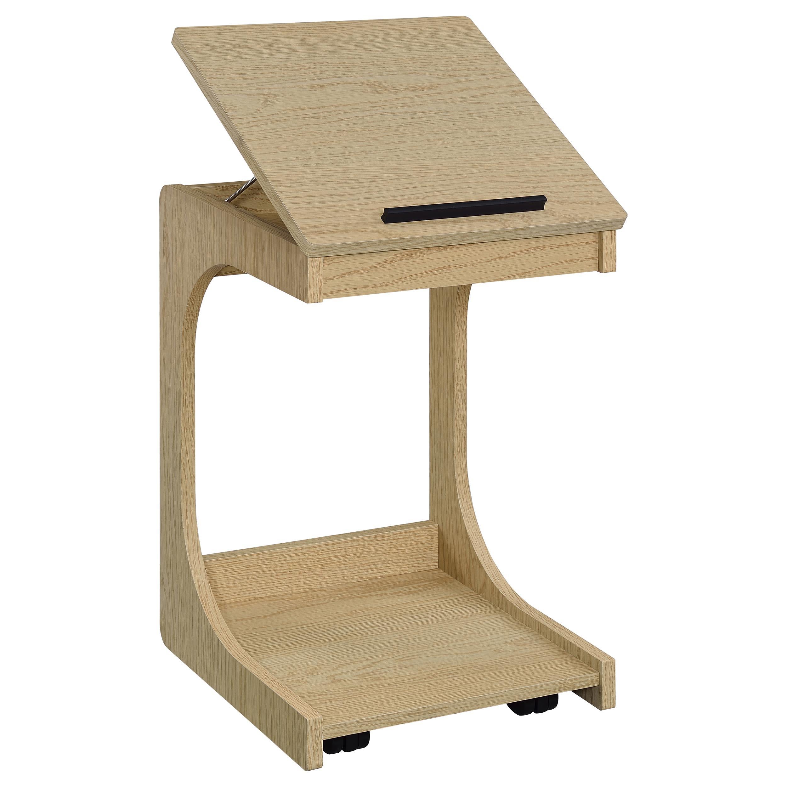  Coaster Furniture Ralston 930291 C-Shaped Lift-Top Sofa Side Table With Casters - Light Oak IMAGE 15