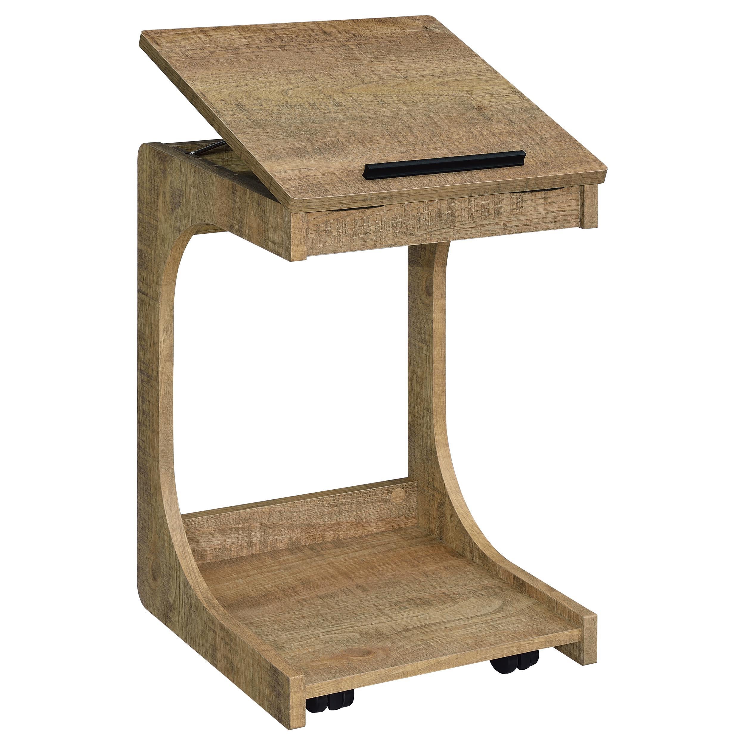  Coaster Furniture Ralston 930292 C-Shaped Lift-Top Sofa Side Table With Casters - Mango IMAGE 11