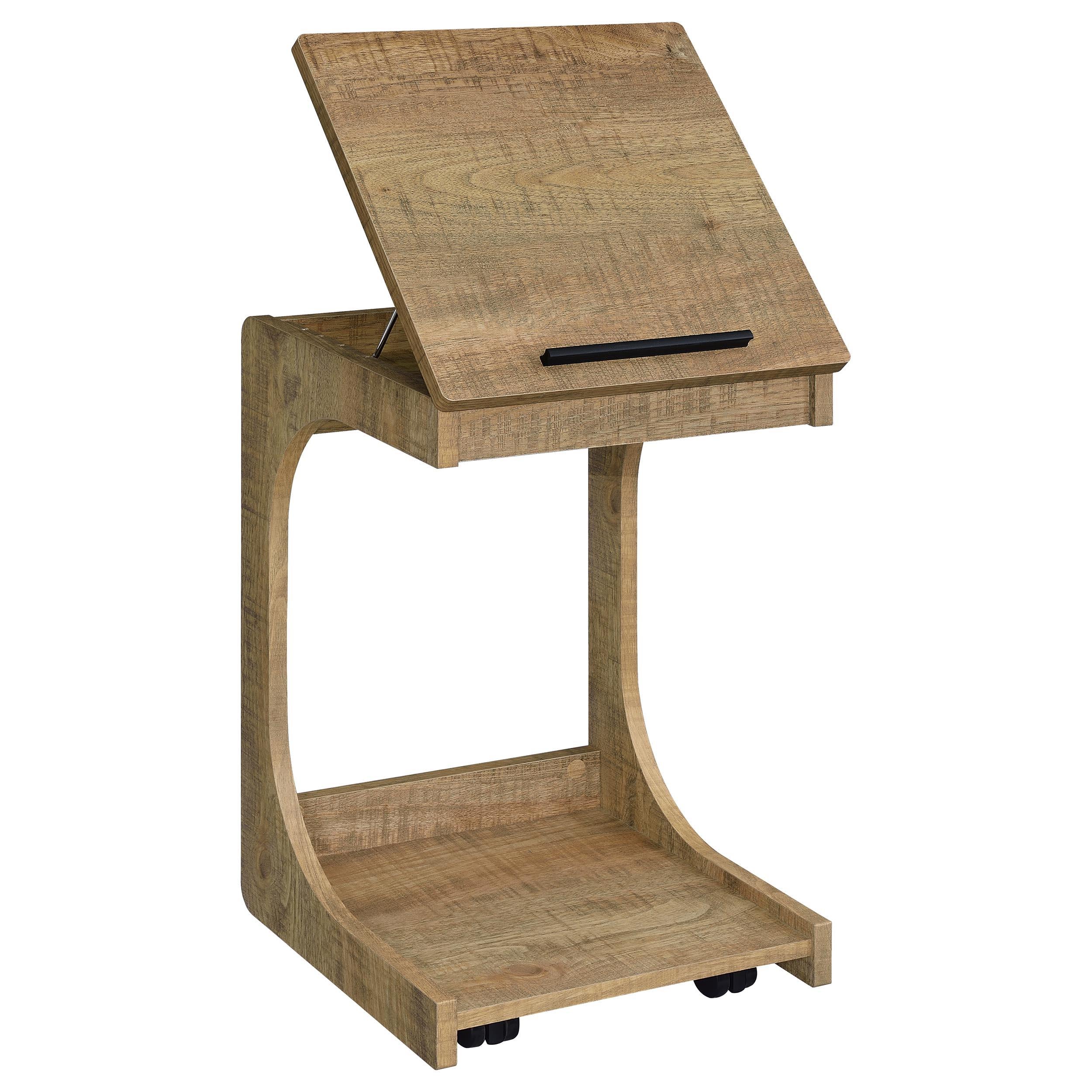  Coaster Furniture Ralston 930292 C-Shaped Lift-Top Sofa Side Table With Casters - Mango IMAGE 4