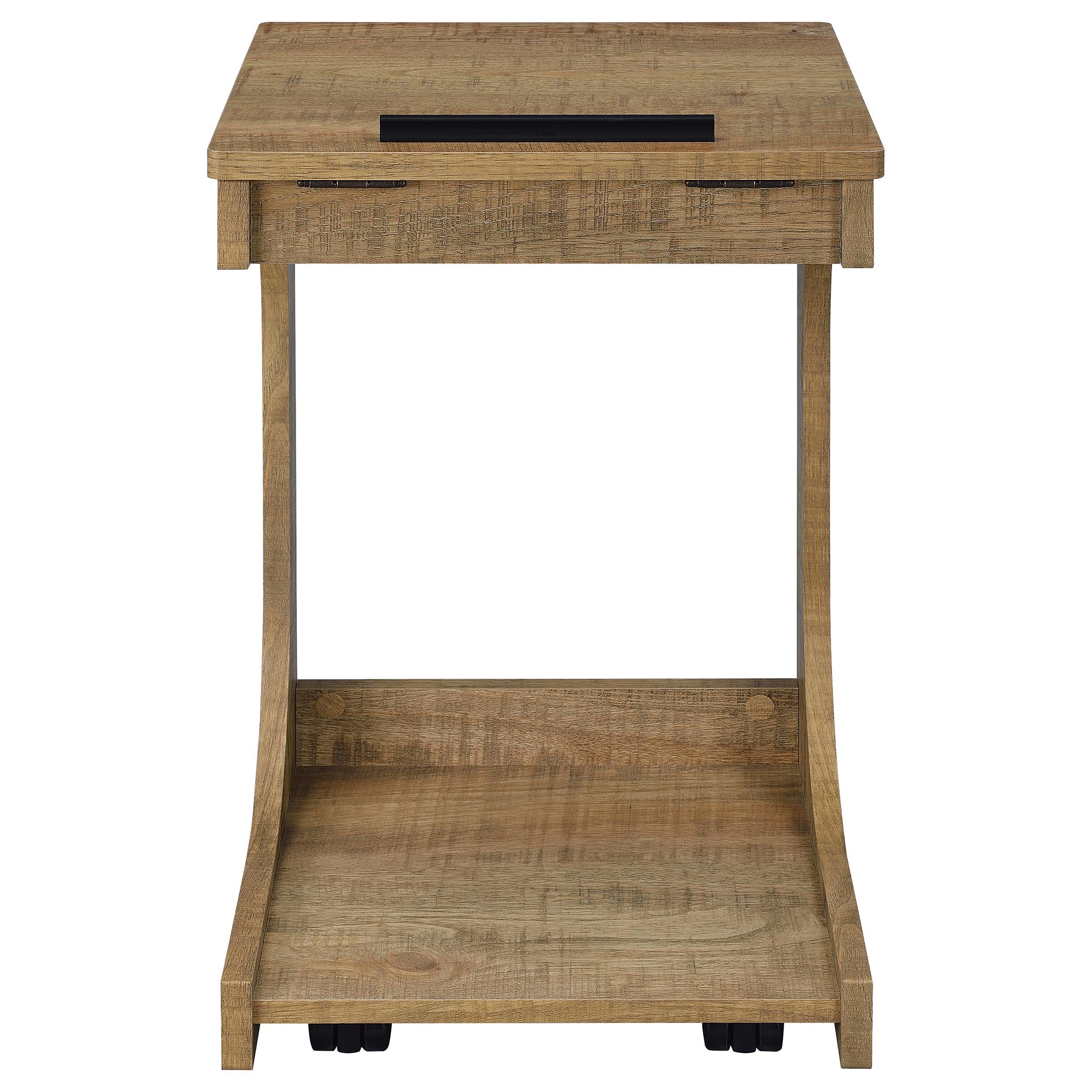  Coaster Furniture Ralston 930292 C-Shaped Lift-Top Sofa Side Table With Casters - Mango IMAGE 7