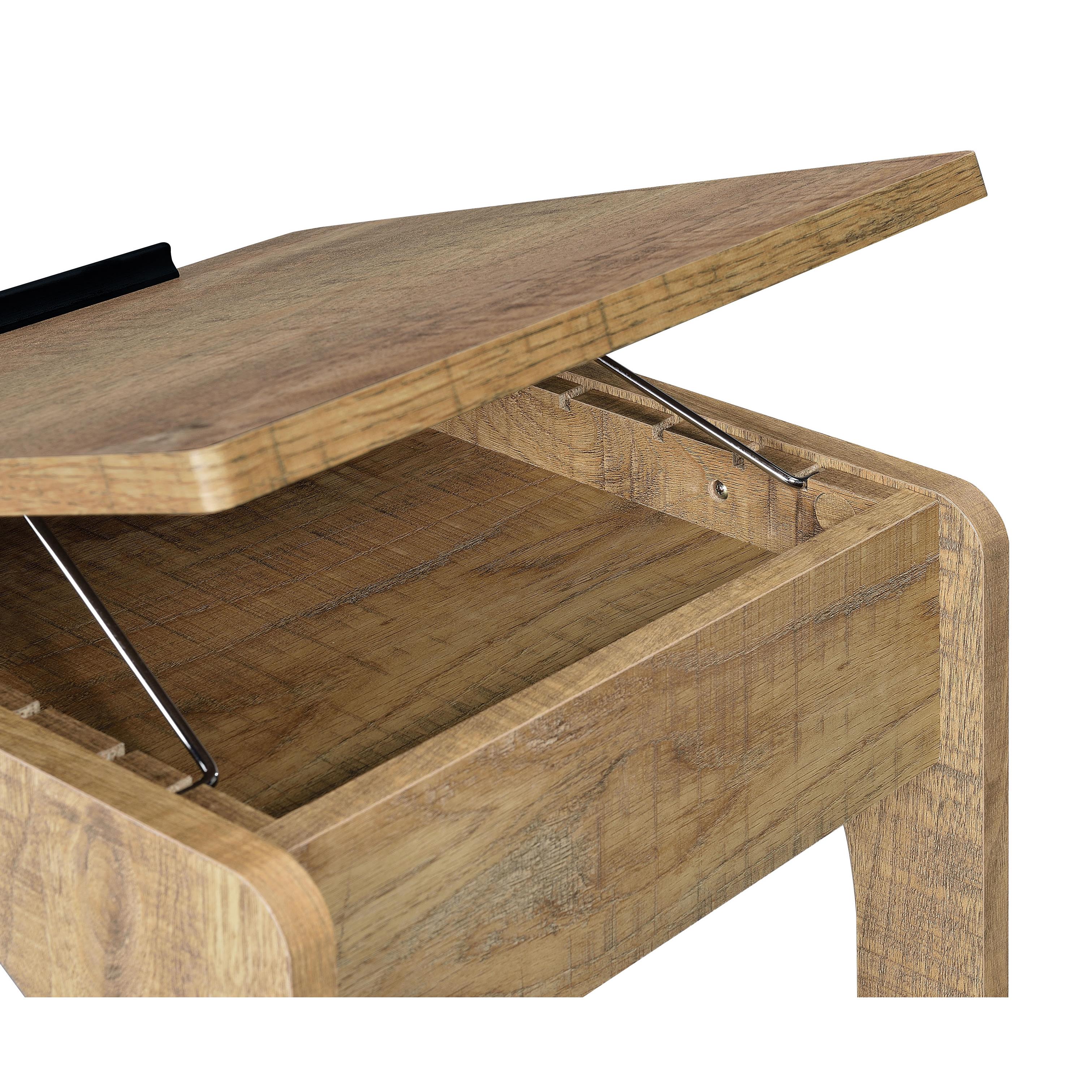  Coaster Furniture Ralston 930292 C-Shaped Lift-Top Sofa Side Table With Casters - Mango IMAGE 8