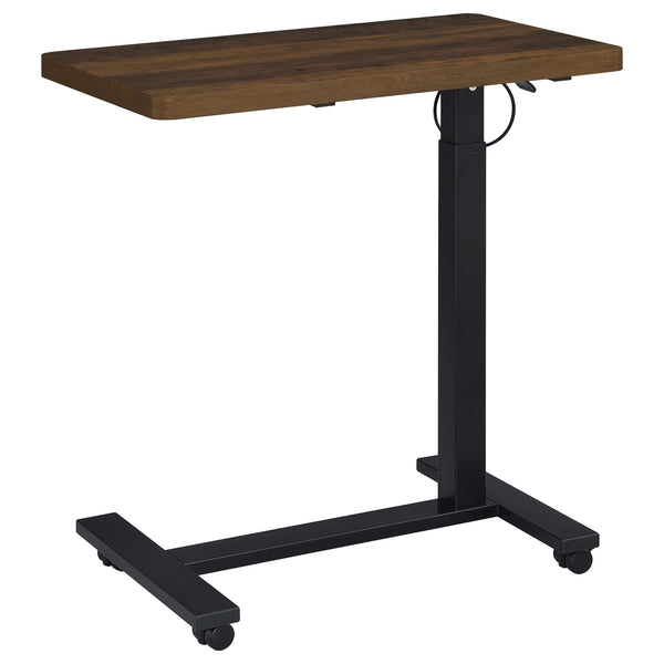 Coaster Furniture Westpark 930302 Pneumatic Adjustable C-Shape Side Table with Casters - Dark Pine
