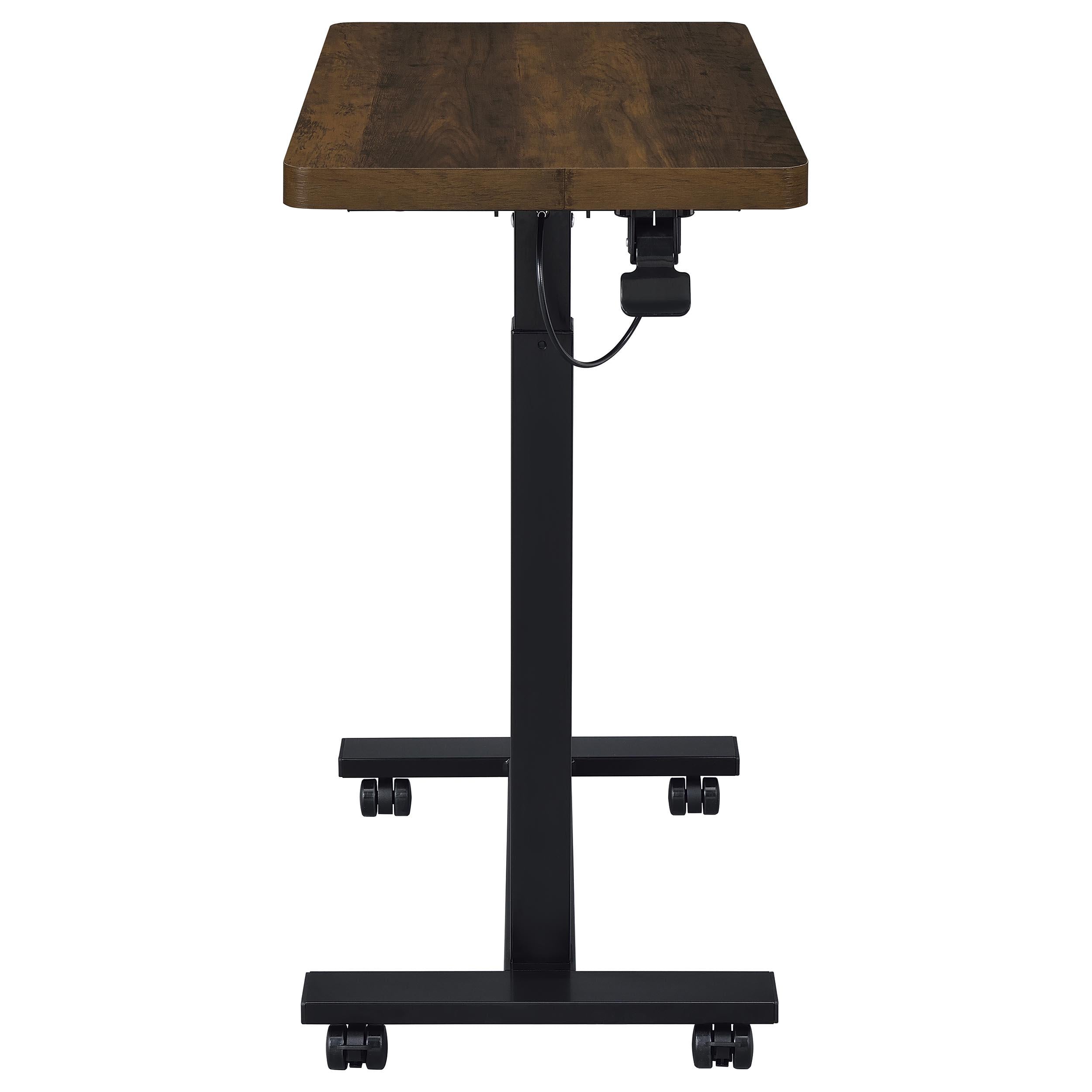  Coaster Furniture Westpark 930302 Pneumatic Adjustable C-Shape Side Table with Casters - Dark Pine IMAGE 11