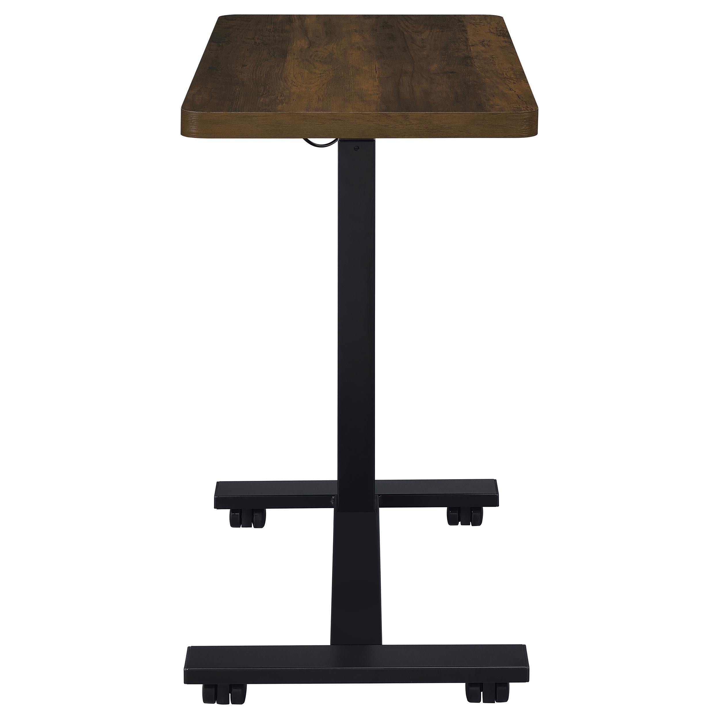  Coaster Furniture Westpark 930302 Pneumatic Adjustable C-Shape Side Table with Casters - Dark Pine IMAGE 6