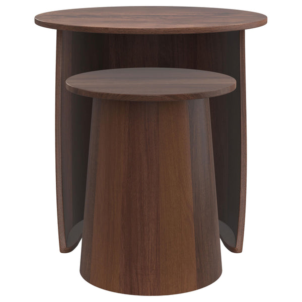 Coaster Furniture Yency 930330 2-piece Round Mango Wood Nesting Table Set - Dark Brown Mango