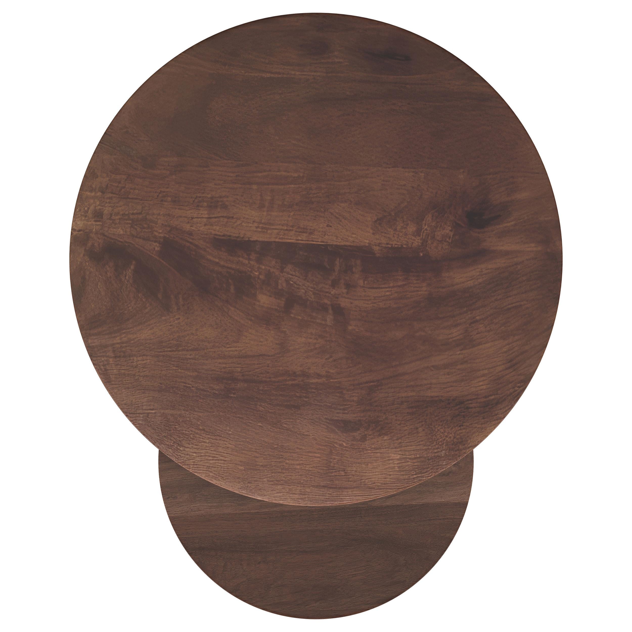  Coaster Furniture Yency 930330 2-piece Round Mango Wood Nesting Table Set - Dark Brown Mango IMAGE 5