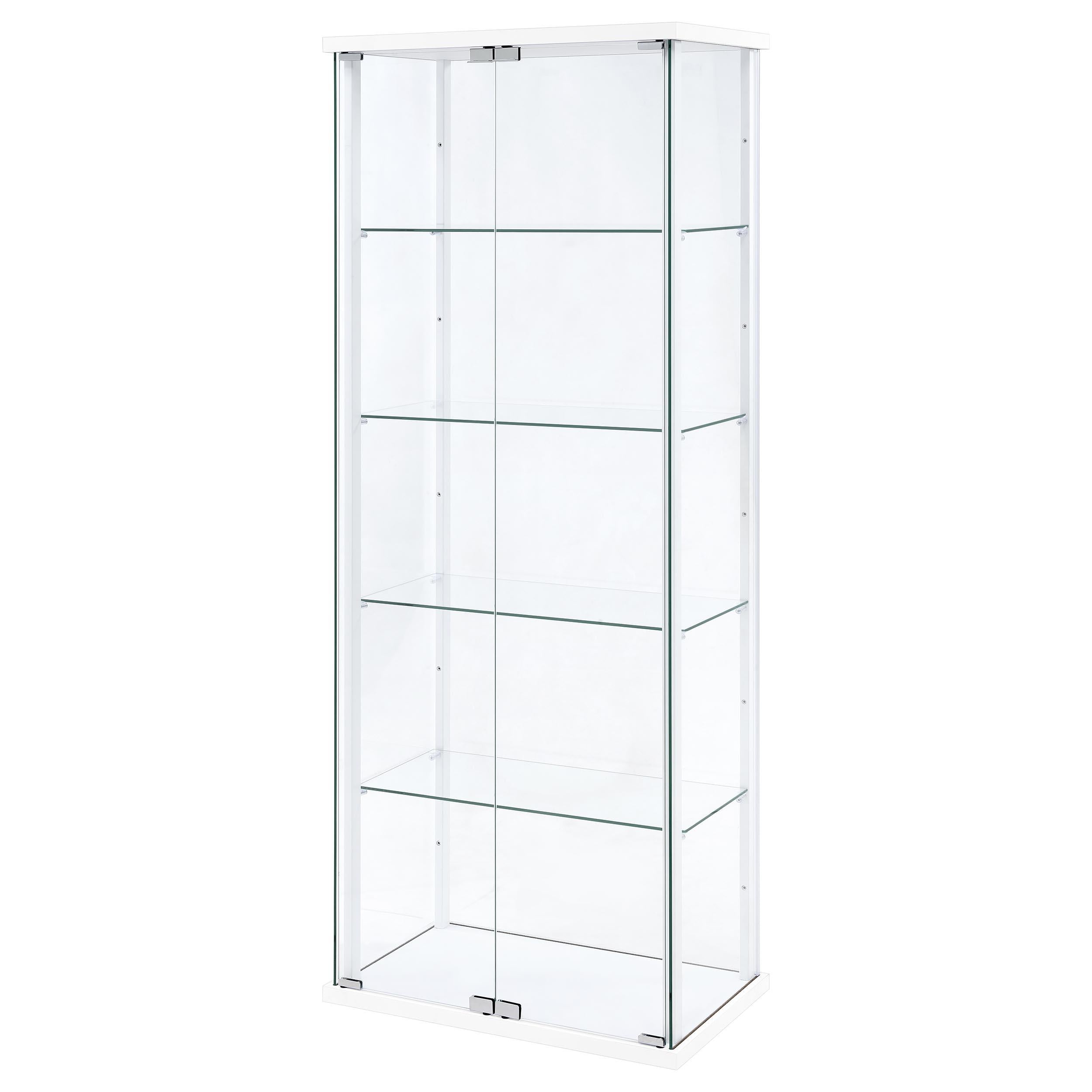  Coaster Furniture Delphinium 950170WHT 4-Shelf Clear Glass Curio Display Cabinet - White IMAGE 12