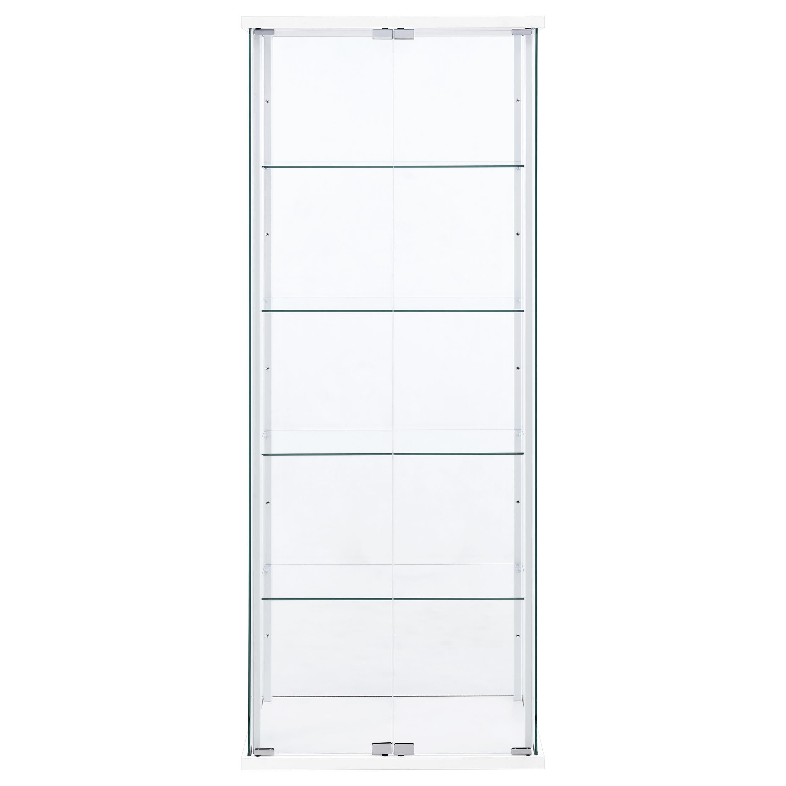  Coaster Furniture Delphinium 950170WHT 4-Shelf Clear Glass Curio Display Cabinet - White IMAGE 13