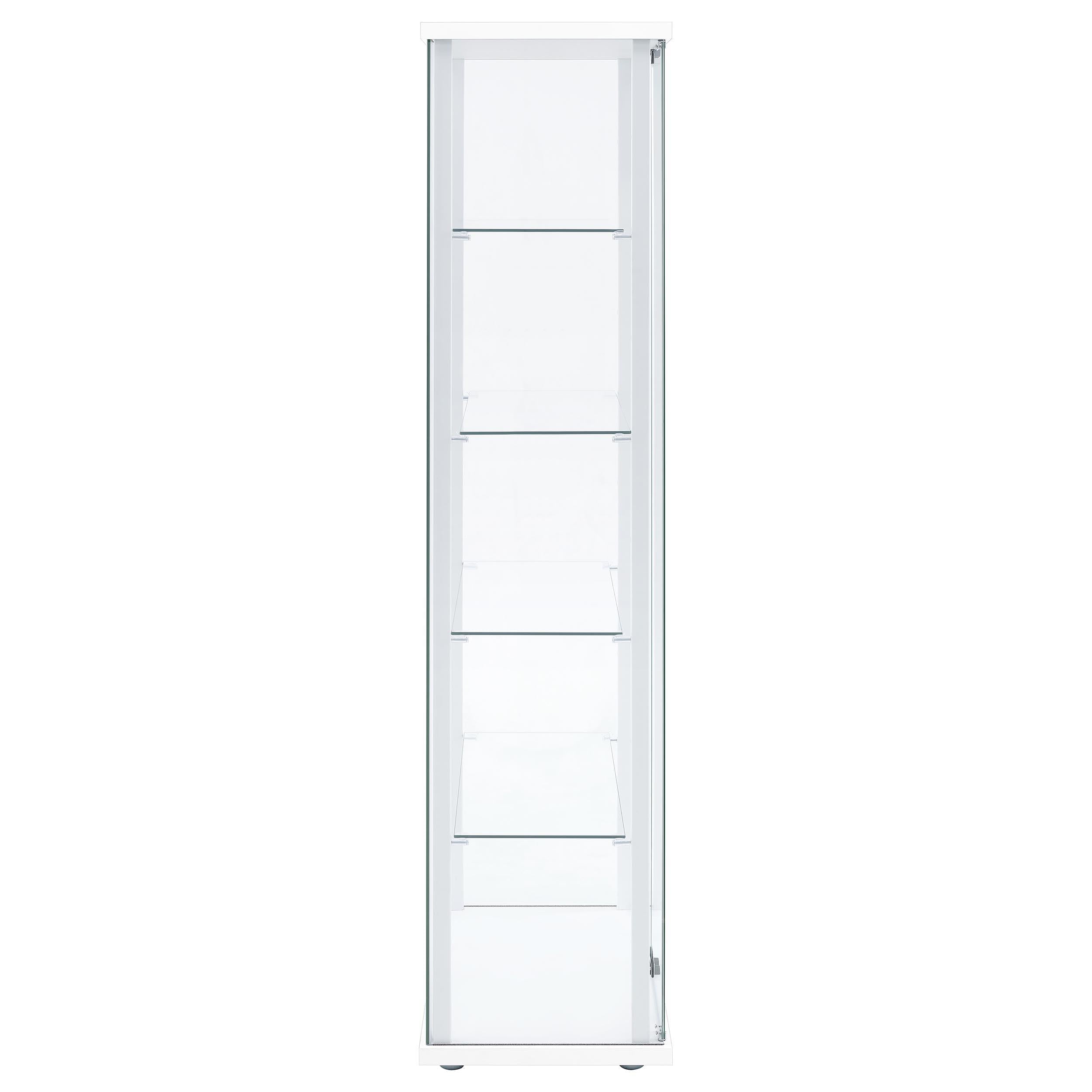  Coaster Furniture Delphinium 950170WHT 4-Shelf Clear Glass Curio Display Cabinet - White IMAGE 2