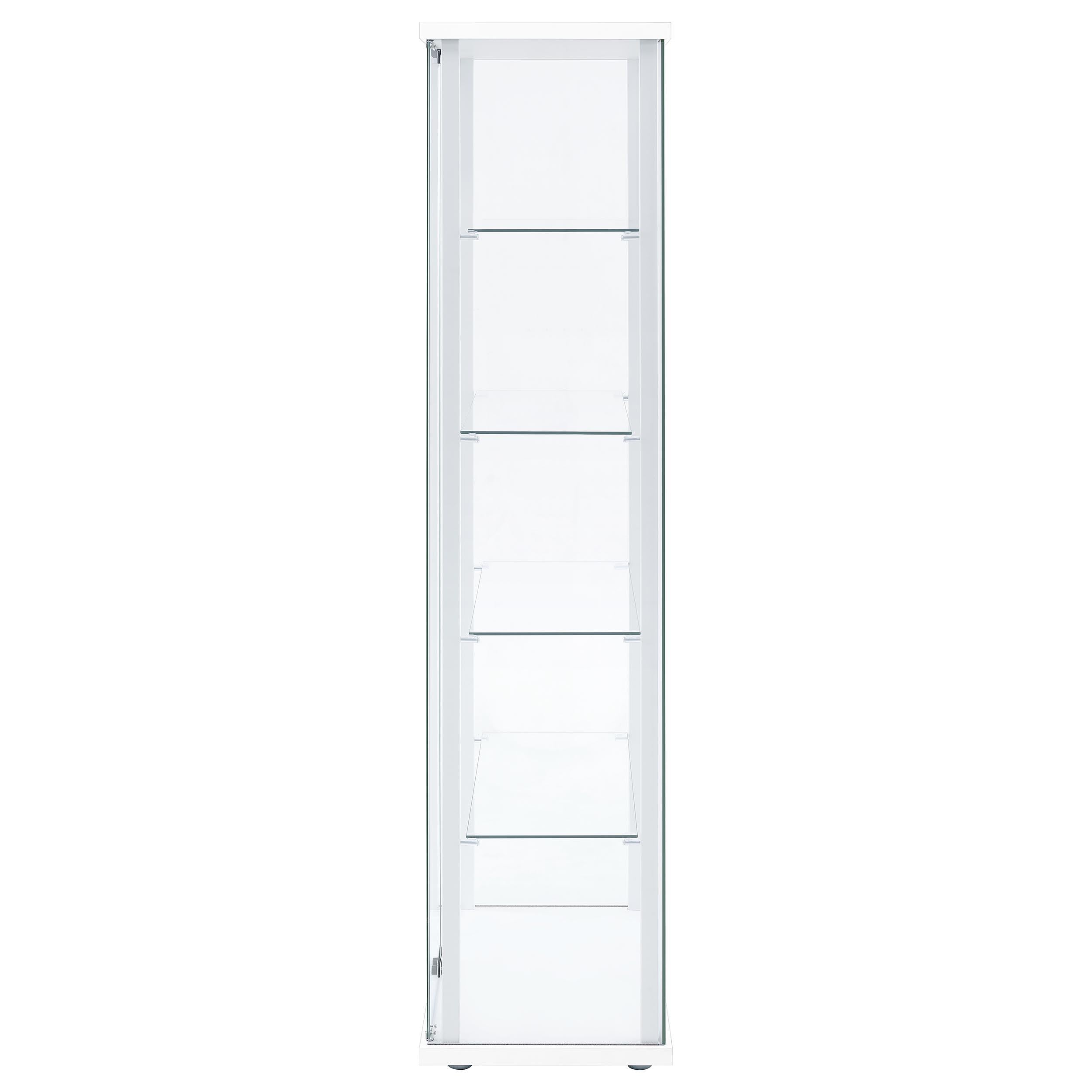  Coaster Furniture Delphinium 950170WHT 4-Shelf Clear Glass Curio Display Cabinet - White IMAGE 3