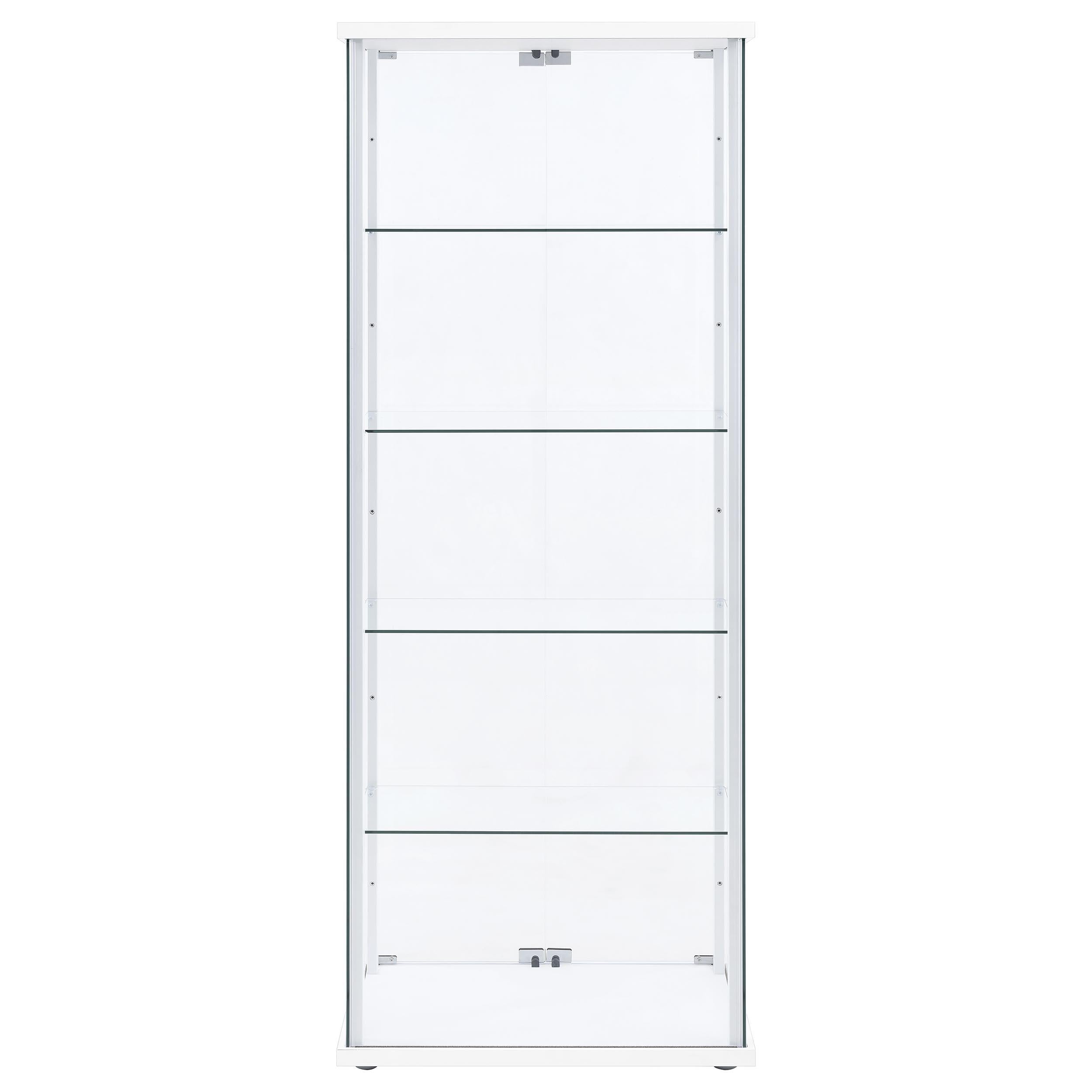  Coaster Furniture Delphinium 950170WHT 4-Shelf Clear Glass Curio Display Cabinet - White IMAGE 6