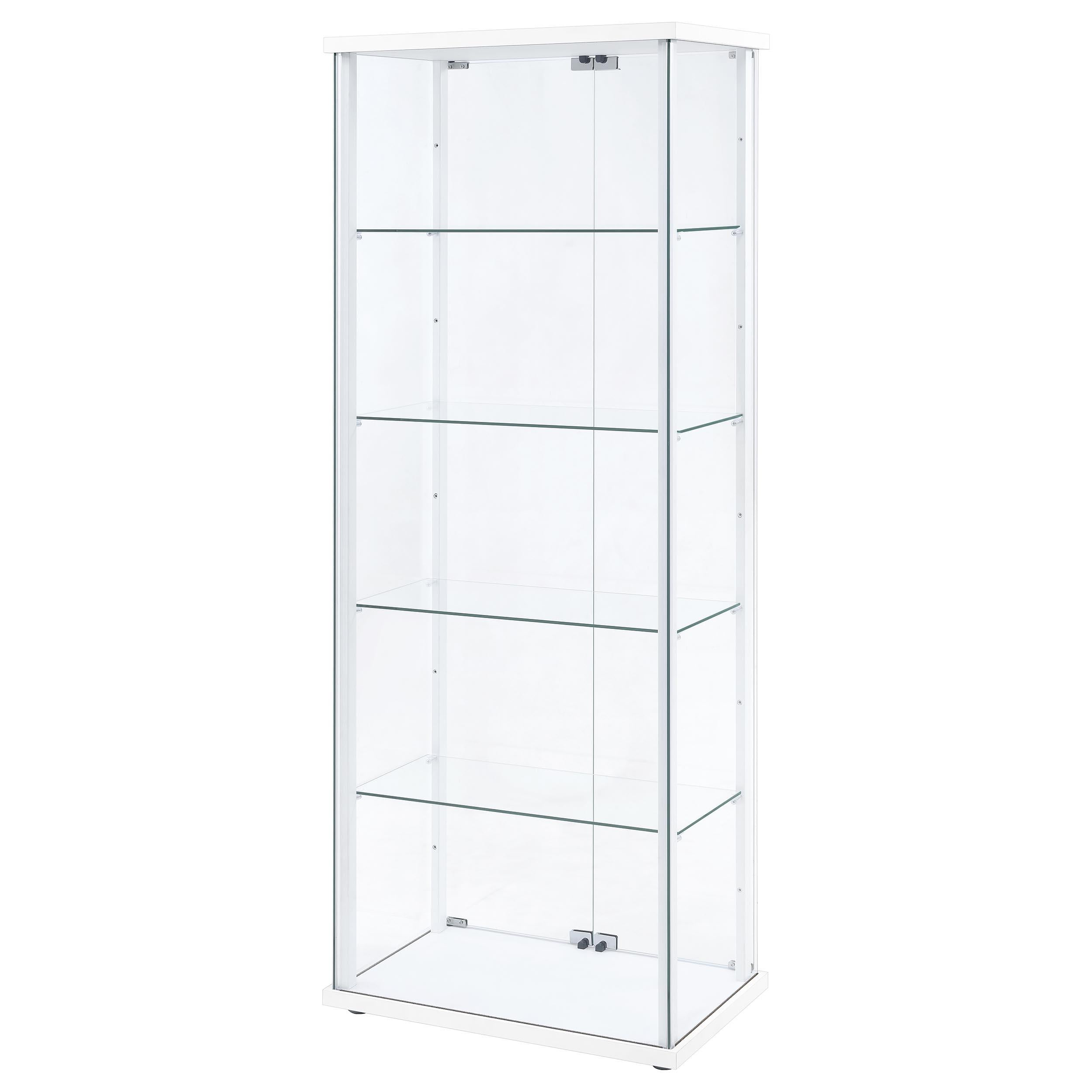  Coaster Furniture Delphinium 950170WHT 4-Shelf Clear Glass Curio Display Cabinet - White IMAGE 8