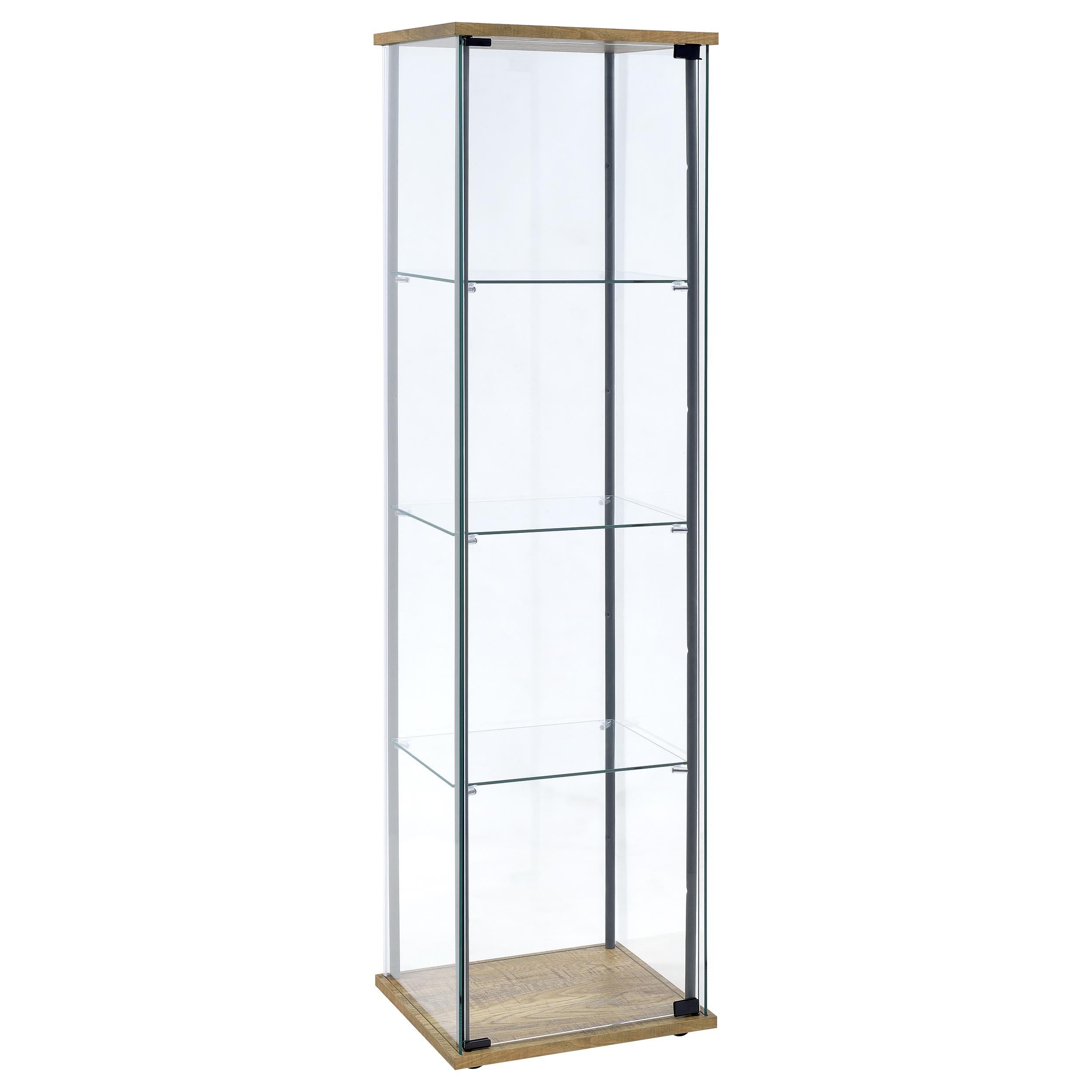 Coaster Furniture Bellatrix 950172MGO 3-shelf Clear Glass Curio Cabinet - Mango IMAGE 1