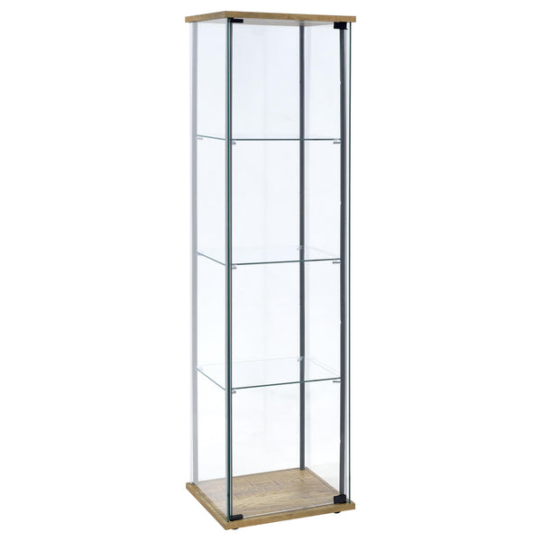 Coaster Furniture Bellatrix 950172MGO 3-shelf Clear Glass Curio Cabinet - Mango