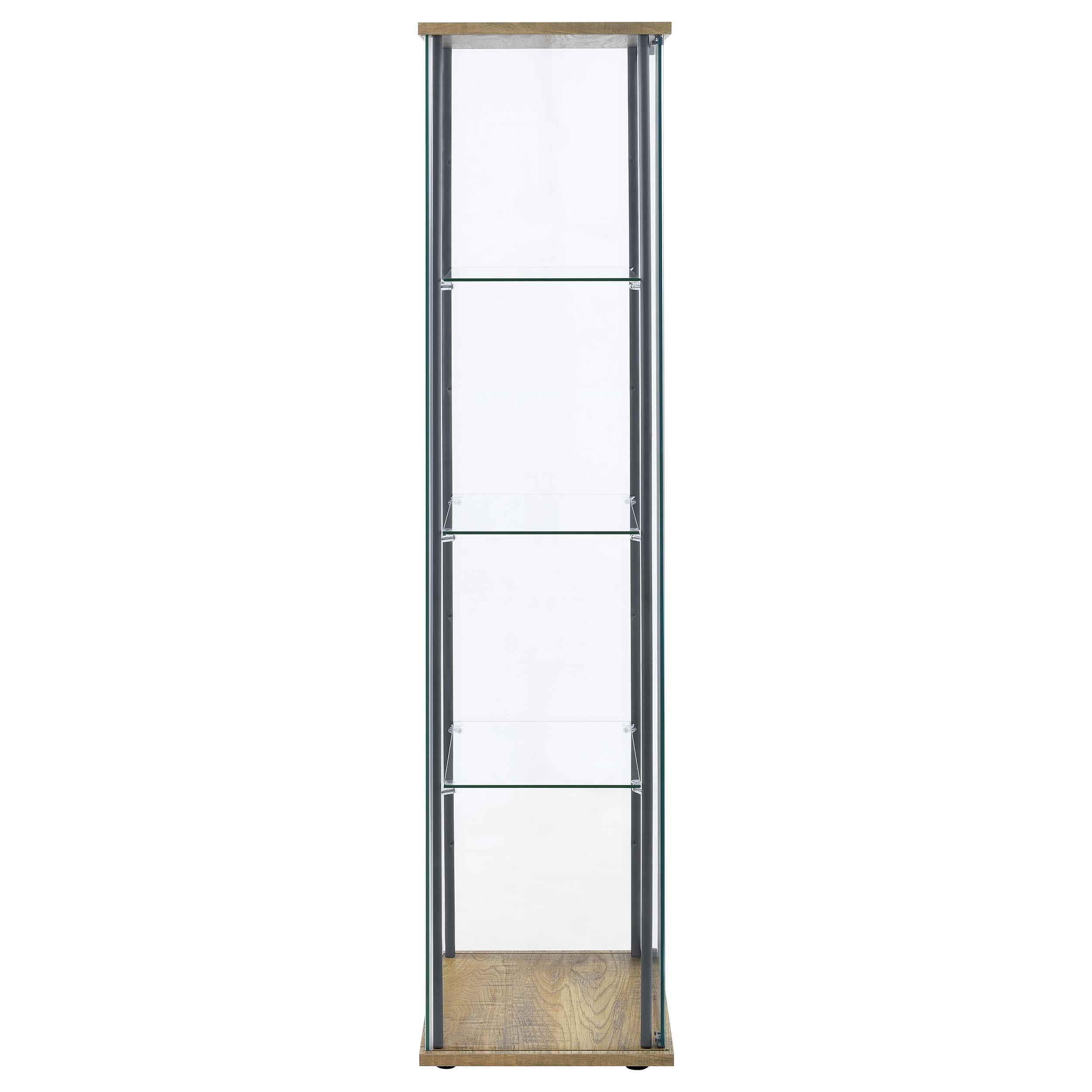  Coaster Furniture Bellatrix 950172MGO 3-shelf Clear Glass Curio Cabinet - Mango IMAGE 2