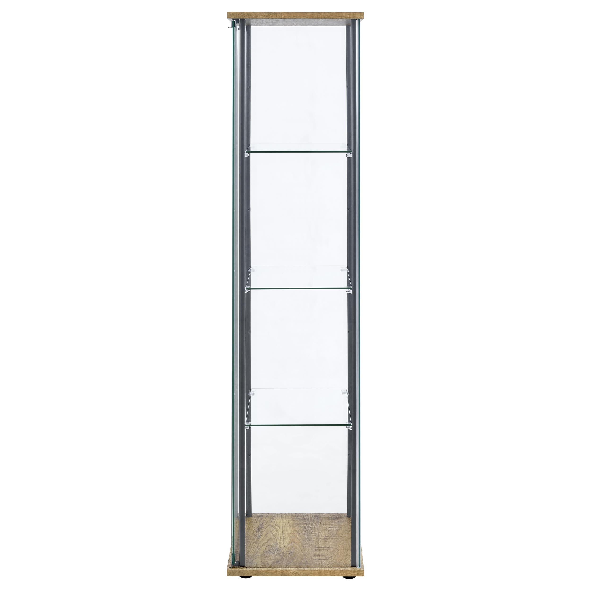  Coaster Furniture Bellatrix 950172MGO 3-shelf Clear Glass Curio Cabinet - Mango IMAGE 3