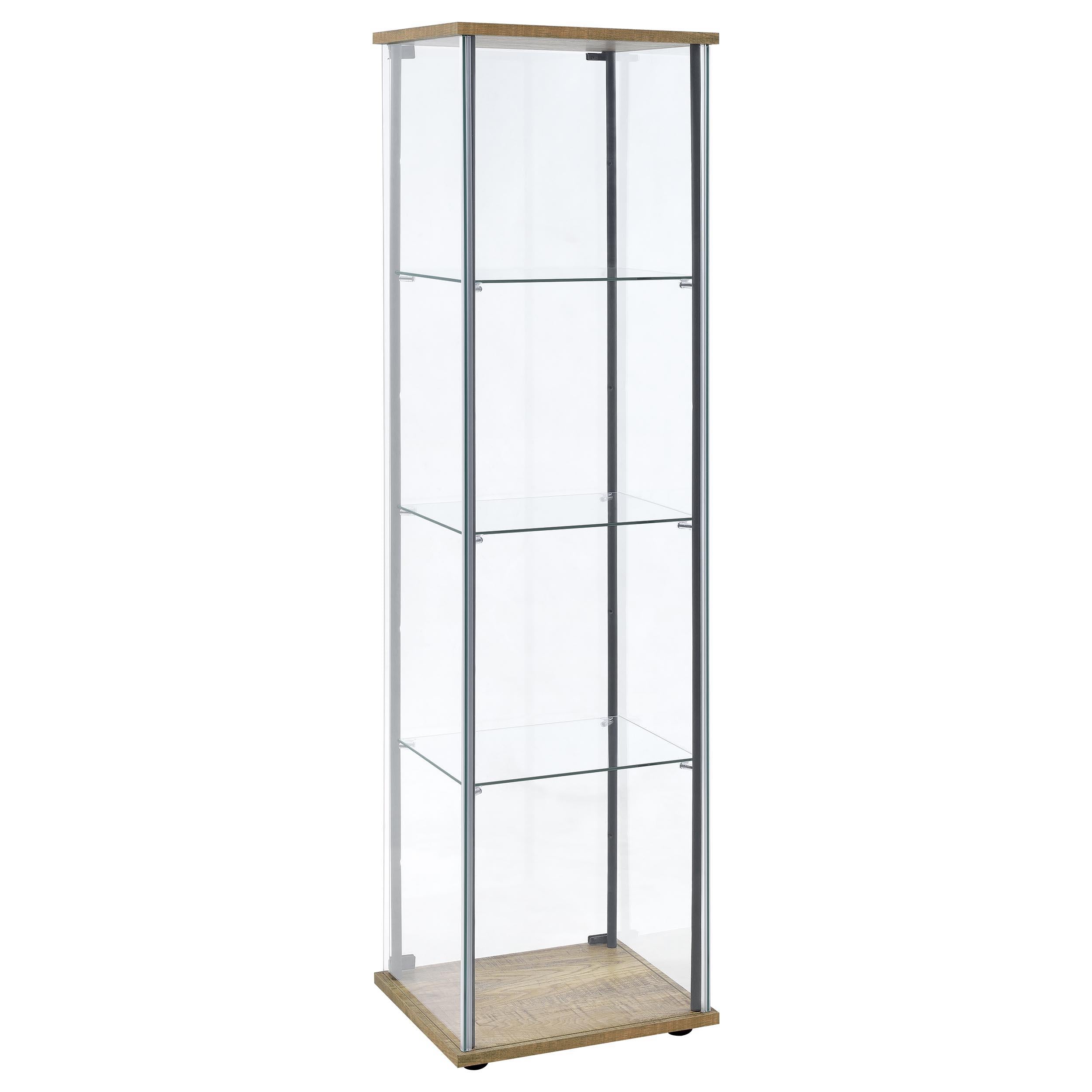  Coaster Furniture Bellatrix 950172MGO 3-shelf Clear Glass Curio Cabinet - Mango IMAGE 4