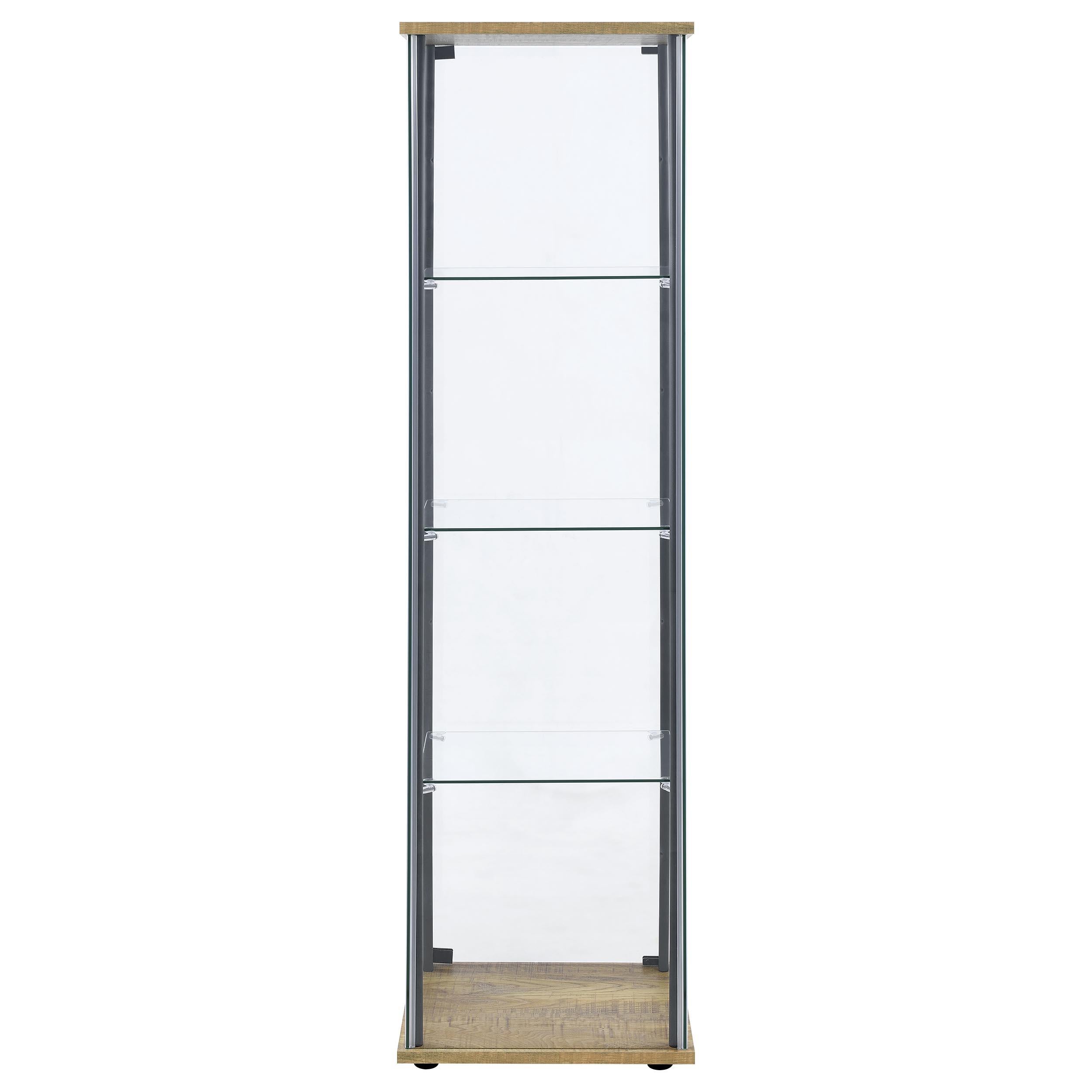  Coaster Furniture Bellatrix 950172MGO 3-shelf Clear Glass Curio Cabinet - Mango IMAGE 6