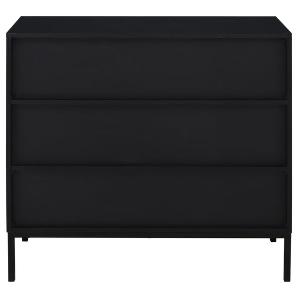 Coaster Furniture Jess 950420 2-door Arched Fluted Glass Accent Cabinet - Black