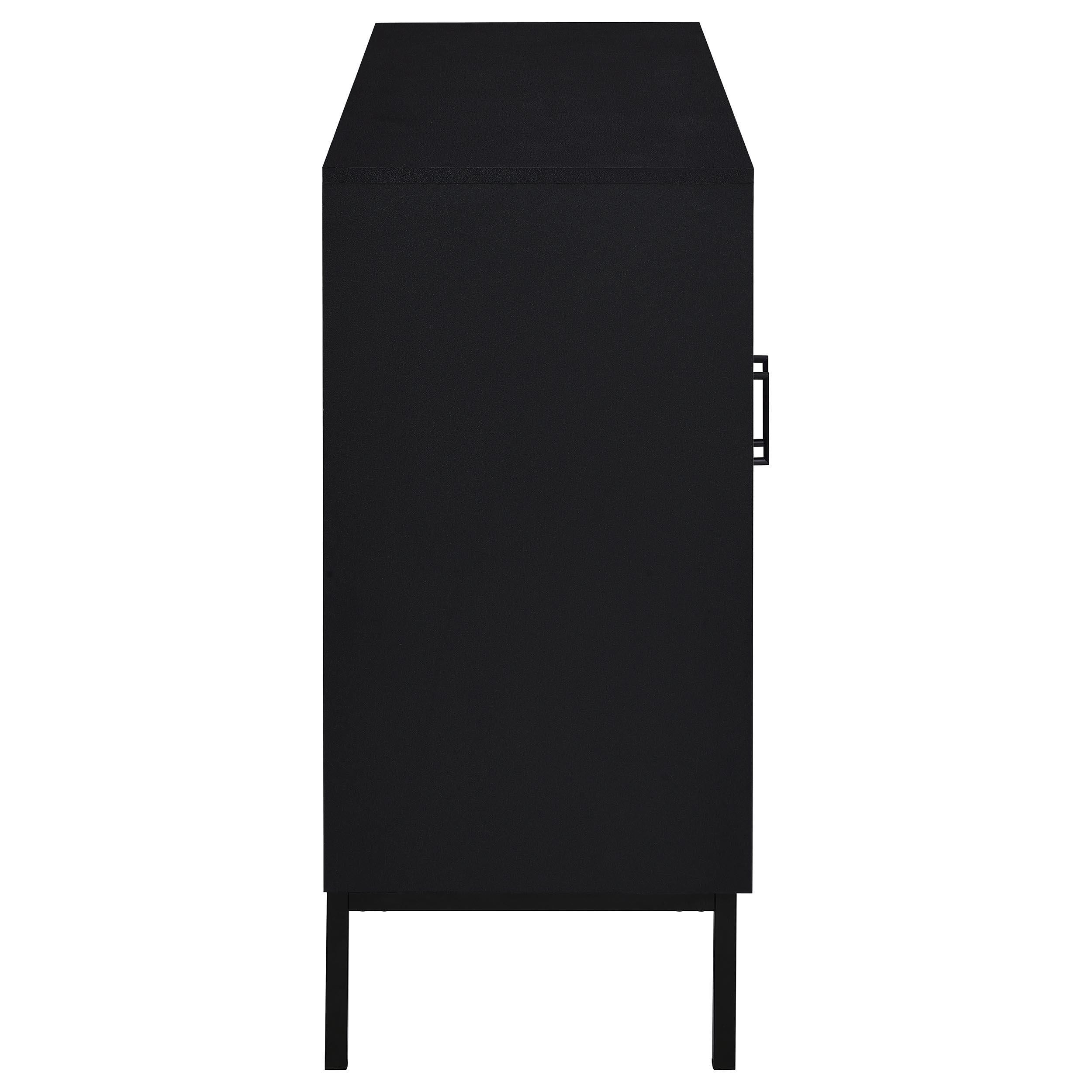  Coaster Furniture Jess 950420 2-door Arched Fluted Glass Accent Cabinet - Black IMAGE 4