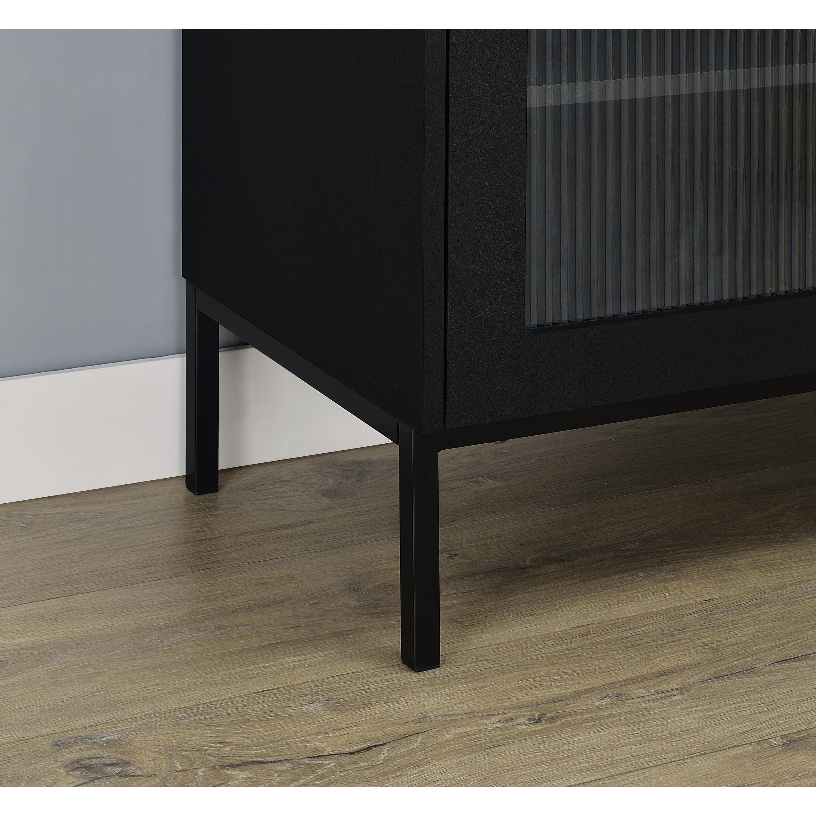  Coaster Furniture Jess 950420 2-door Arched Fluted Glass Accent Cabinet - Black IMAGE 9
