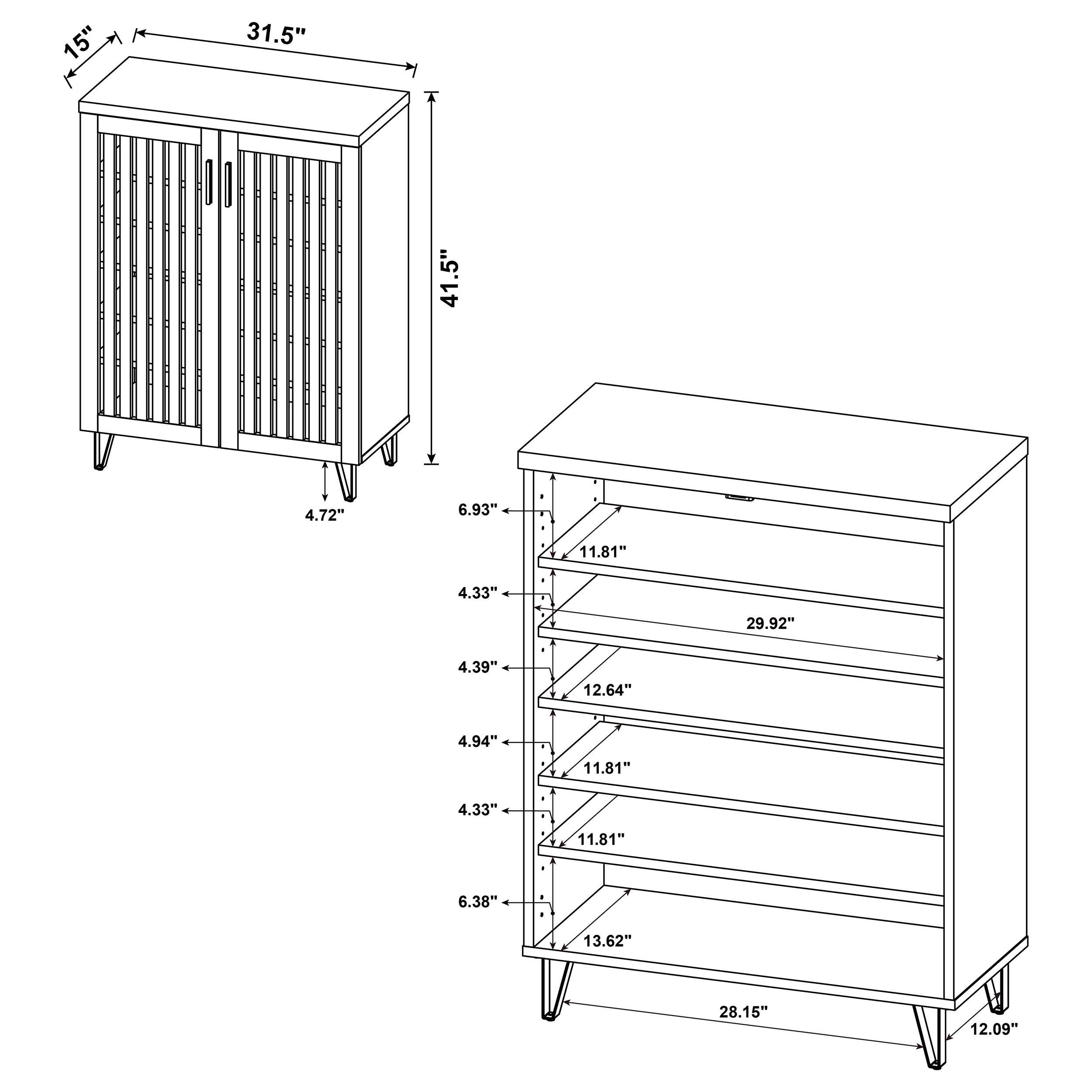  Coaster Furniture Brixton 950423 2-door Entryway Shoe Storage Cabinets - Smoked Oak IMAGE 11