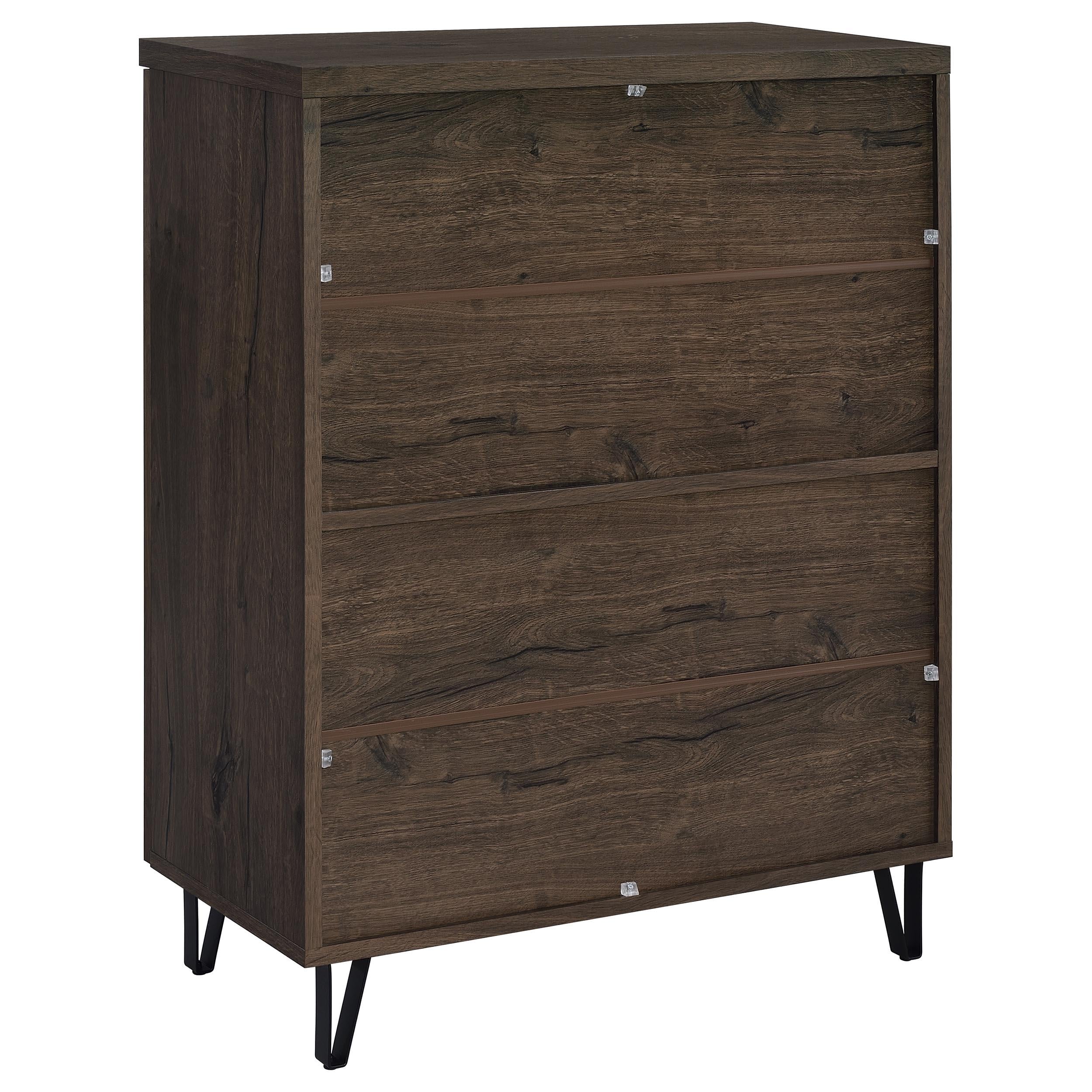  Coaster Furniture Brixton 950423 2-door Entryway Shoe Storage Cabinets - Smoked Oak IMAGE 2