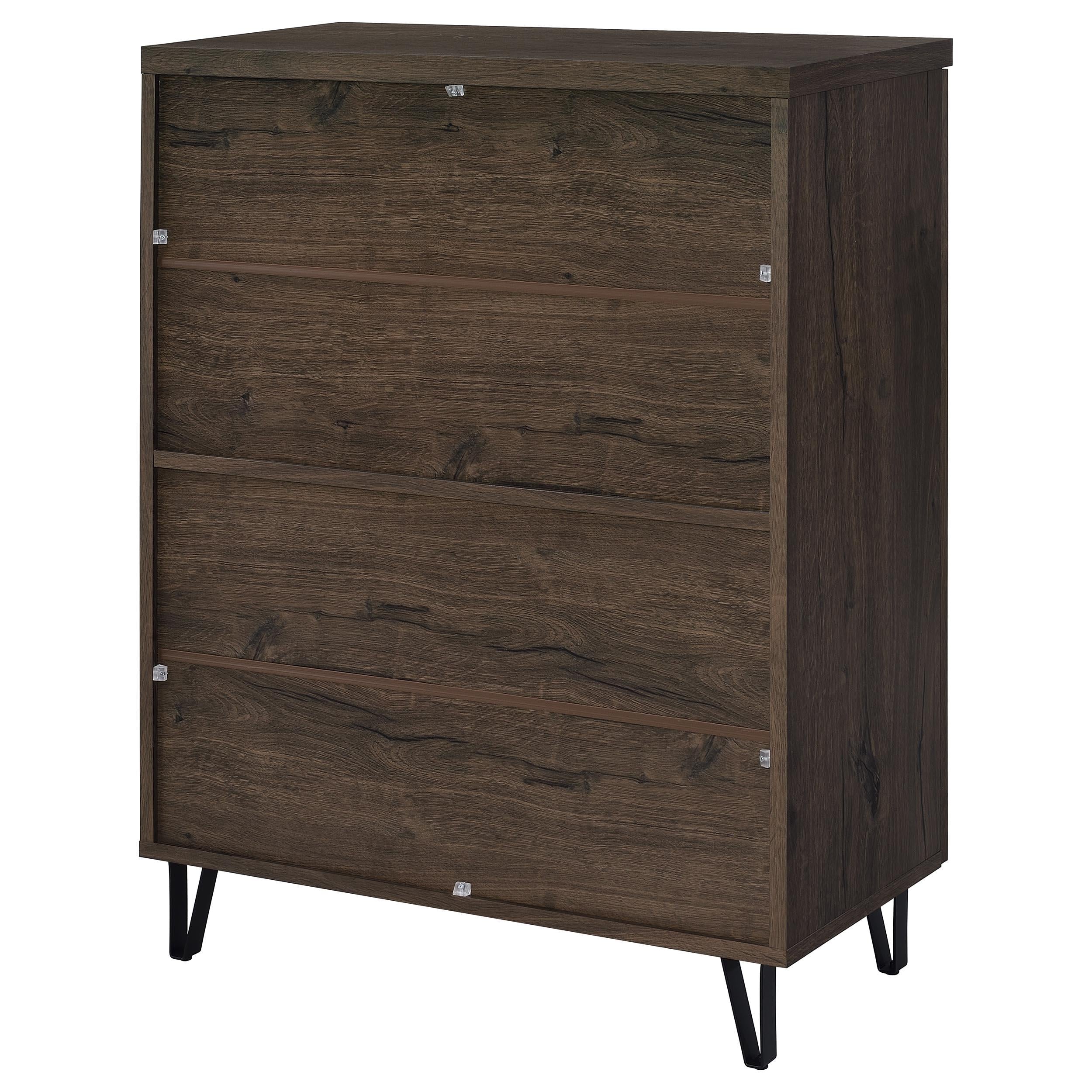  Coaster Furniture Brixton 950423 2-door Entryway Shoe Storage Cabinets - Smoked Oak IMAGE 4
