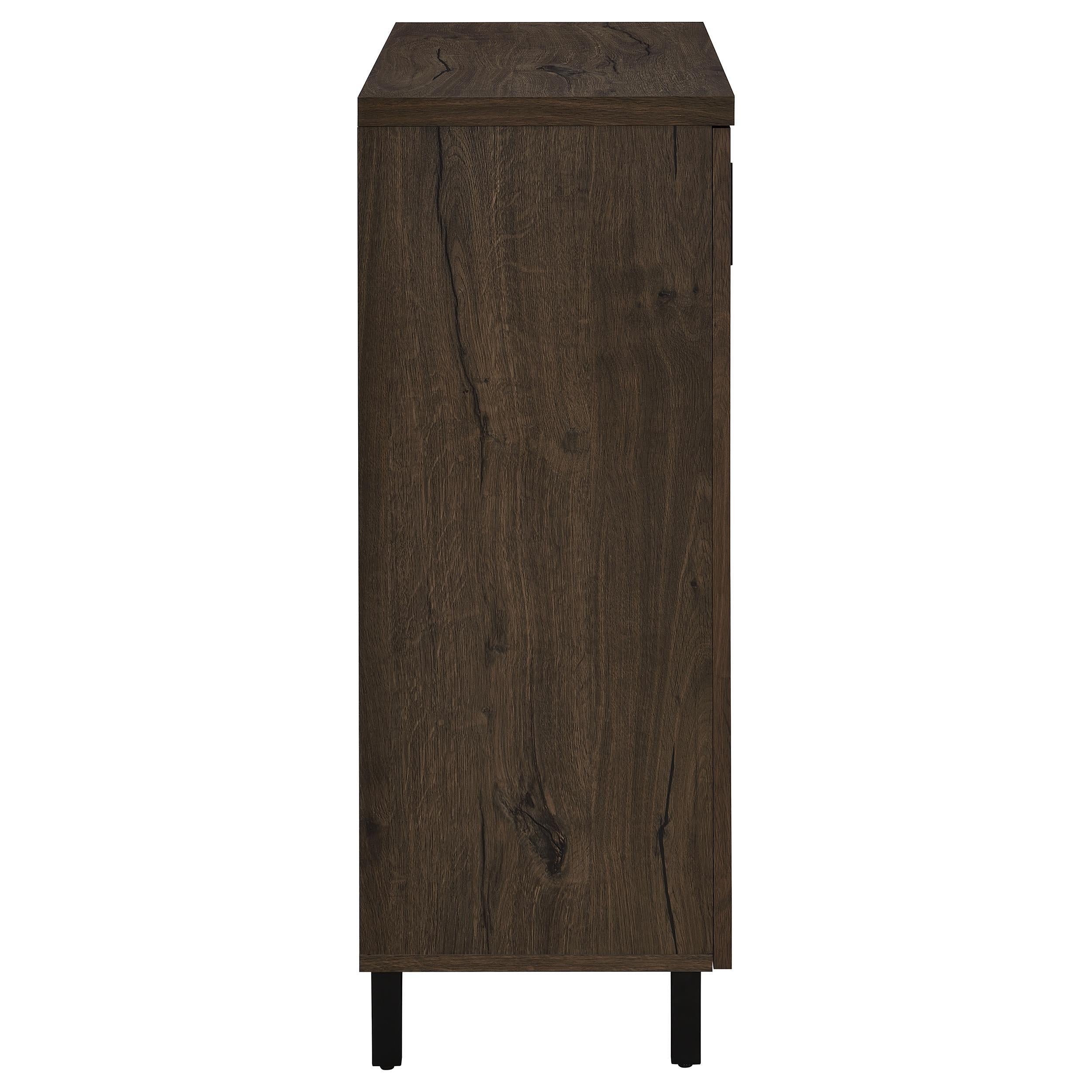  Coaster Furniture Brixton 950423 2-door Entryway Shoe Storage Cabinets - Smoked Oak IMAGE 5