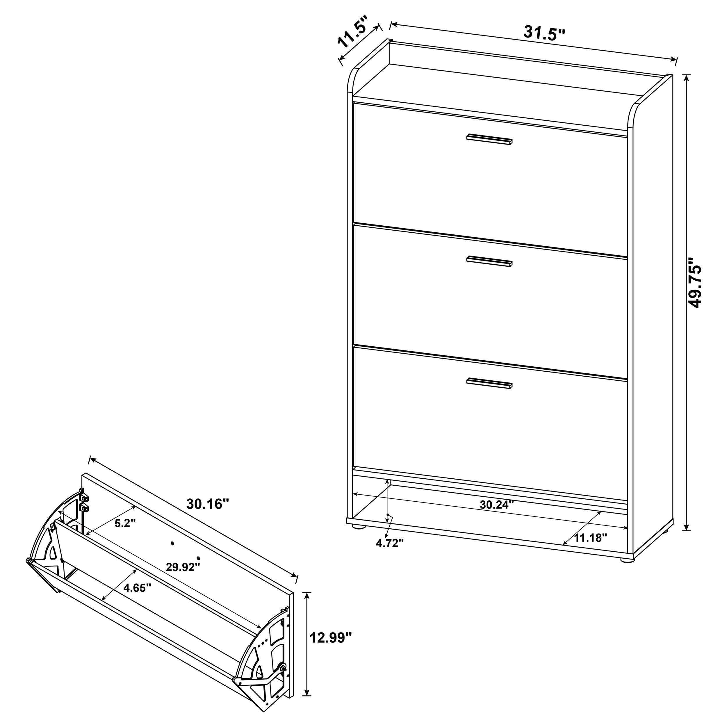  Coaster Furniture Denia 950425 3-tier Engineered Wood Shoe Cabinet - Mango IMAGE 12