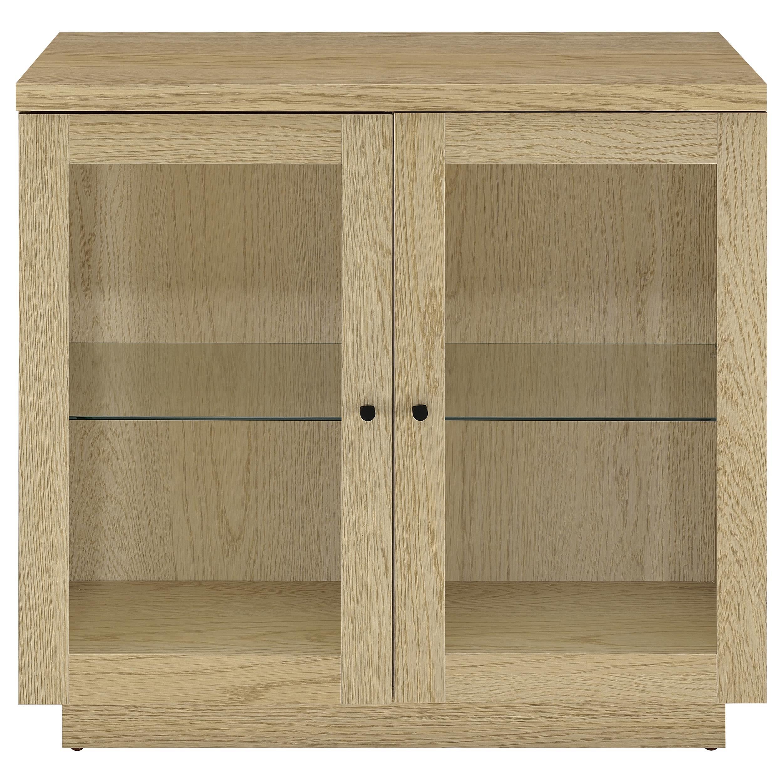  Coaster Furniture Tilbury 950429 2-door Glass Front Accent Display Cabinet - Light Oak IMAGE 1