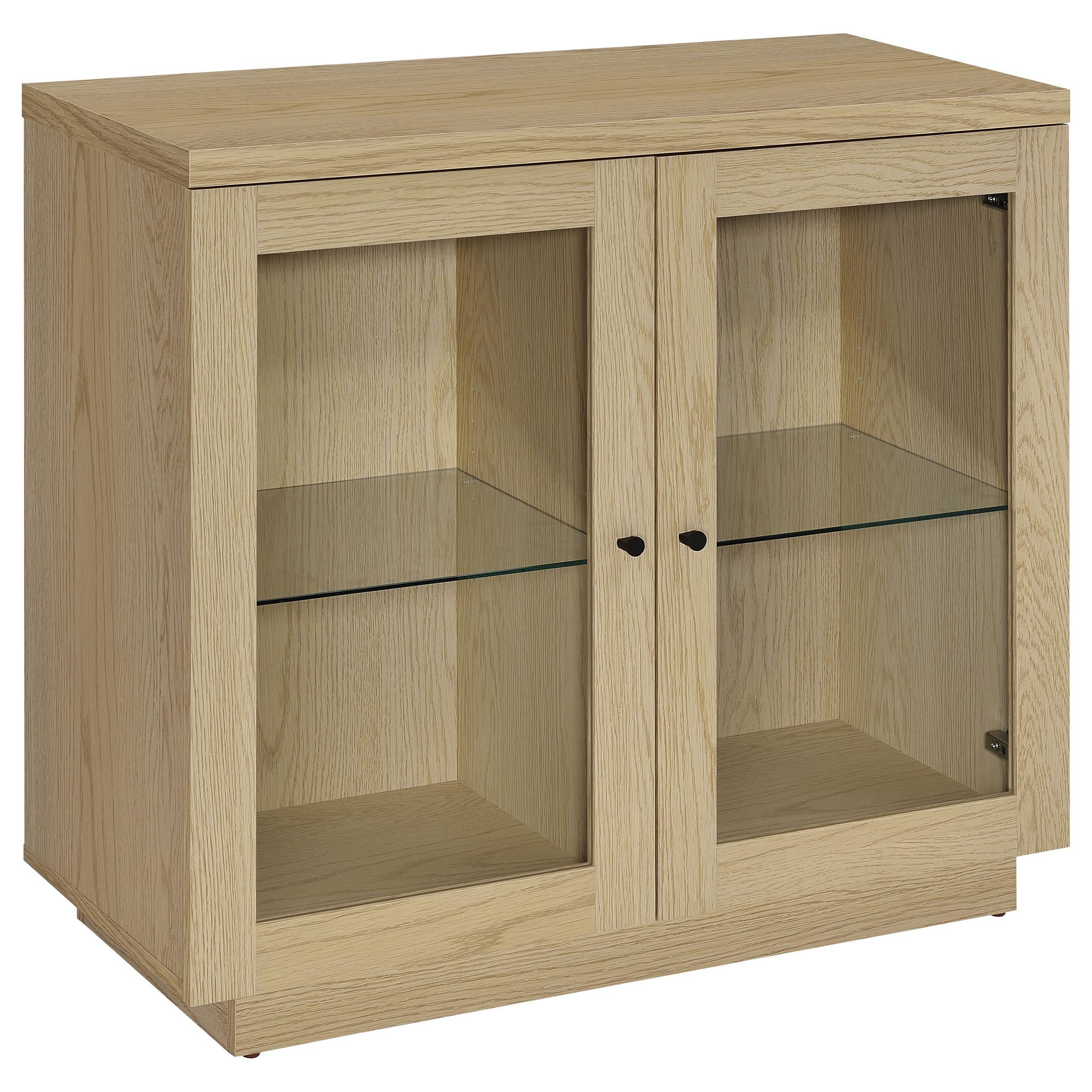  Coaster Furniture Tilbury 950429 2-door Glass Front Accent Display Cabinet - Light Oak IMAGE 2