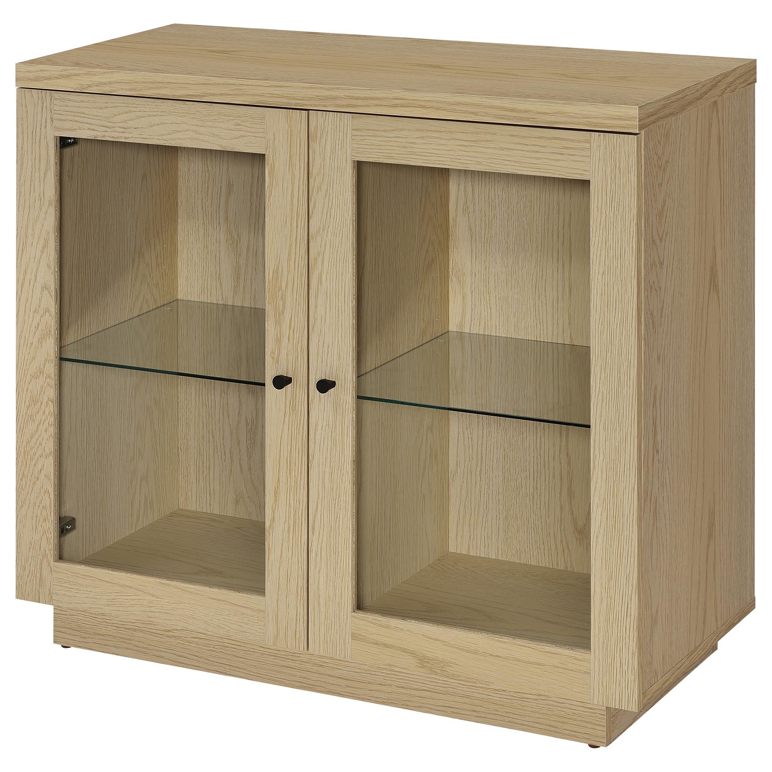  Coaster Furniture Tilbury 950429 2-door Glass Front Accent Display Cabinet - Light Oak IMAGE 4