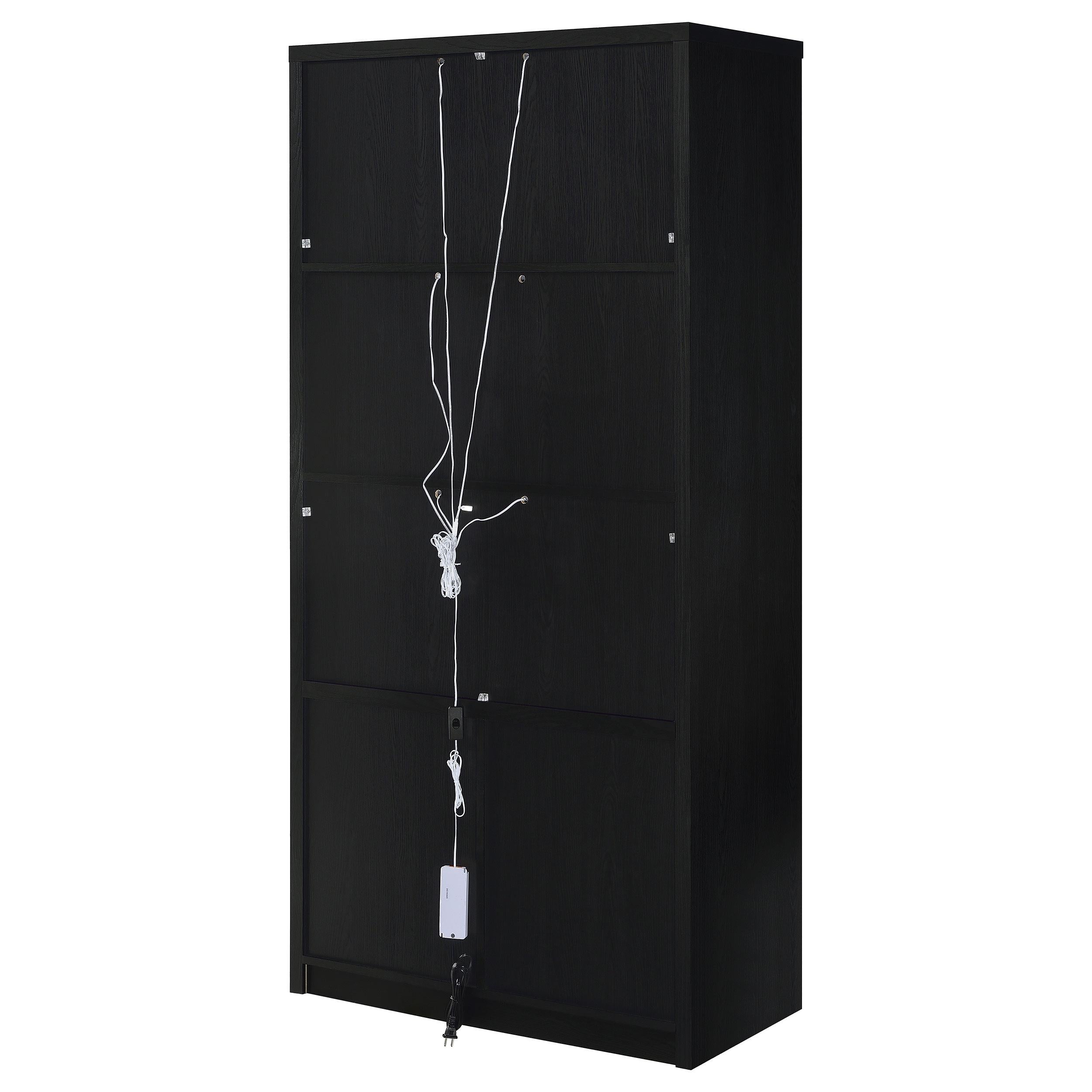  Coaster Furniture Riva 950432 4-door Tall Accent Display Cabinet LED Lighting - Black IMAGE 1