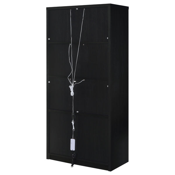Coaster Furniture Riva 950432 4-door Tall Accent Display Cabinet LED Lighting - Black